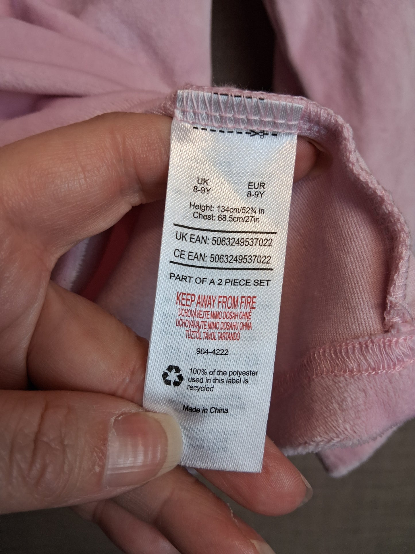 F&F Girls Barbie Velour Pink Jumper Age 8-9 Years