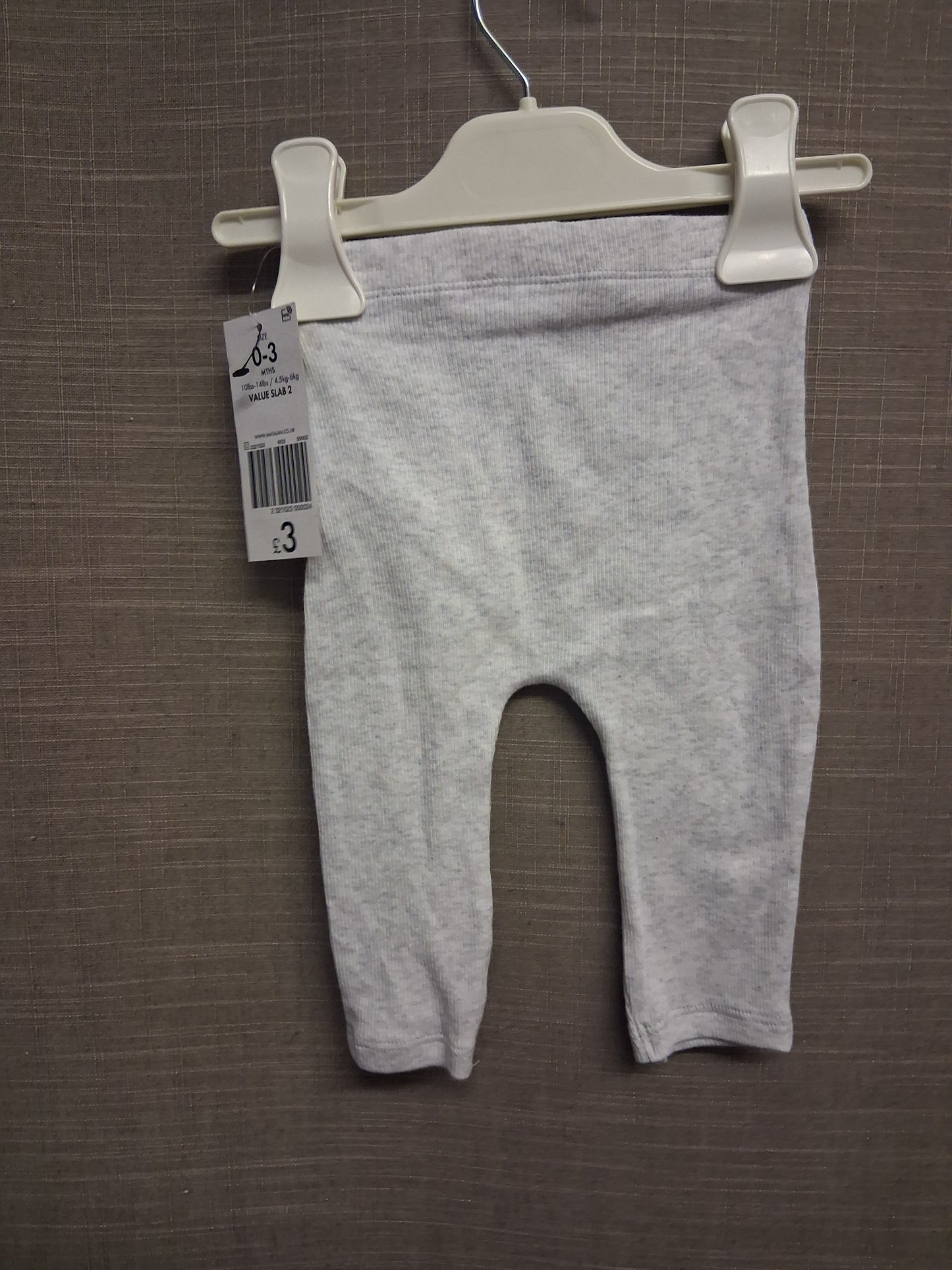 Matalan Girls Light Grey Leggings Age 0-3 Months New