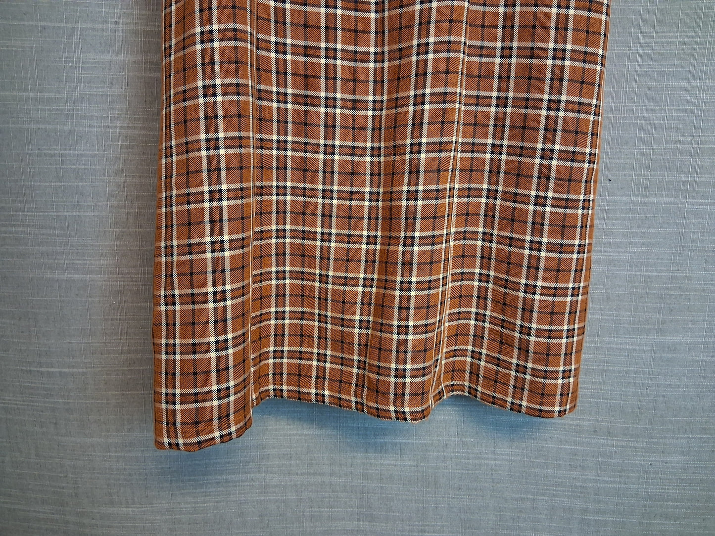 F&F Girls Orange Brown Check Pinafore Dress Age 11-12 Years