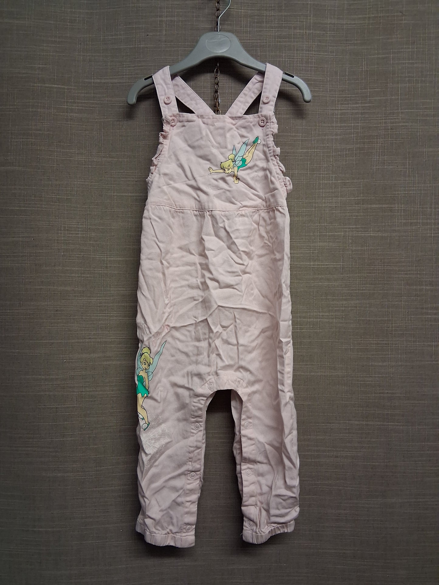 Disney Primark Tinkerbell Dungarees Pink Age 2-3 Years