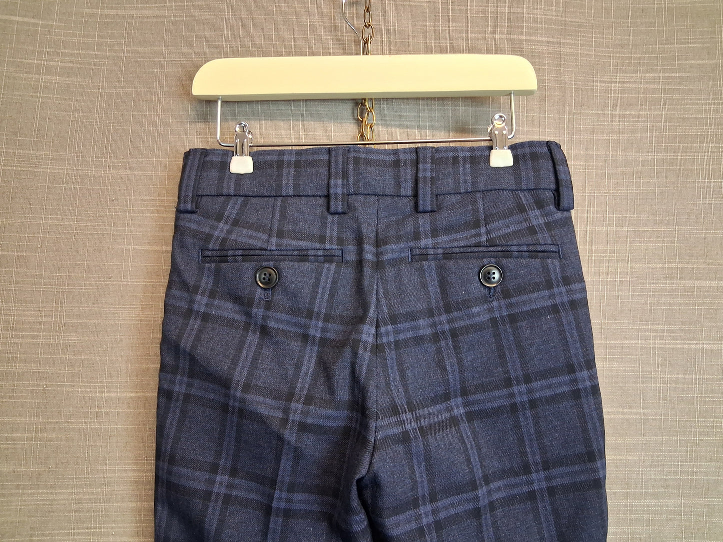 Next Boys Blue Check Smart Trousers Age 5 Years