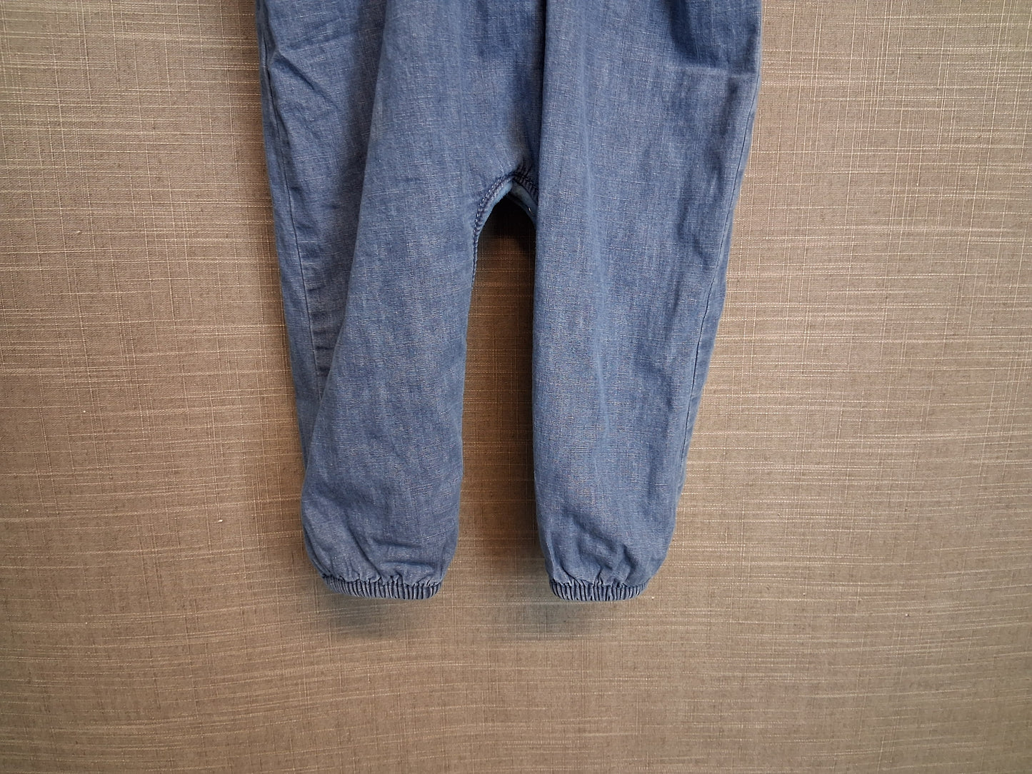 Next Girls Blue Chambray Denim Dungarees Age 12-18 Months Lined