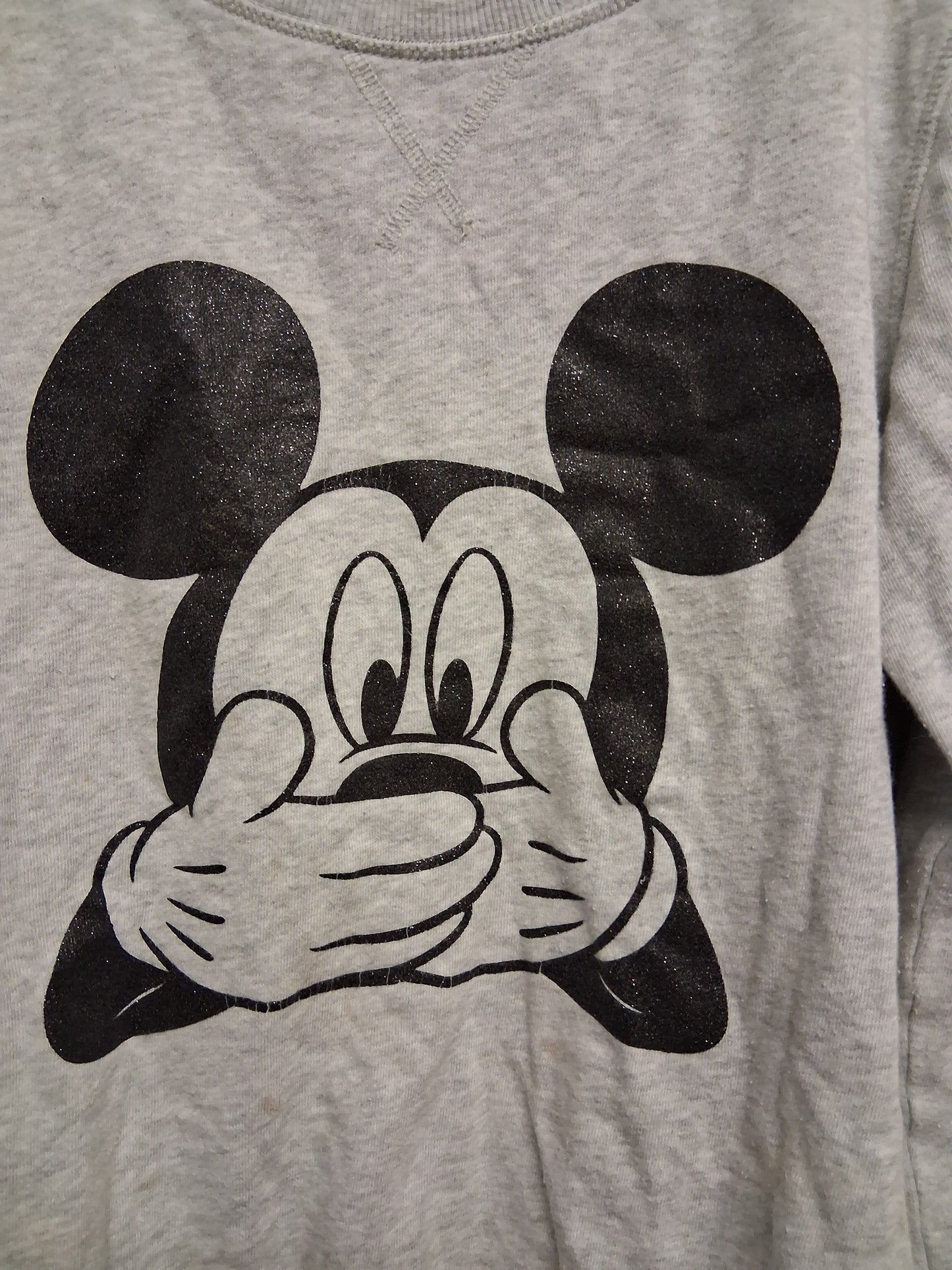 H&M Disney Girls Mickey Mouse Grey Long Sleeve Sweater Age 14-15 years