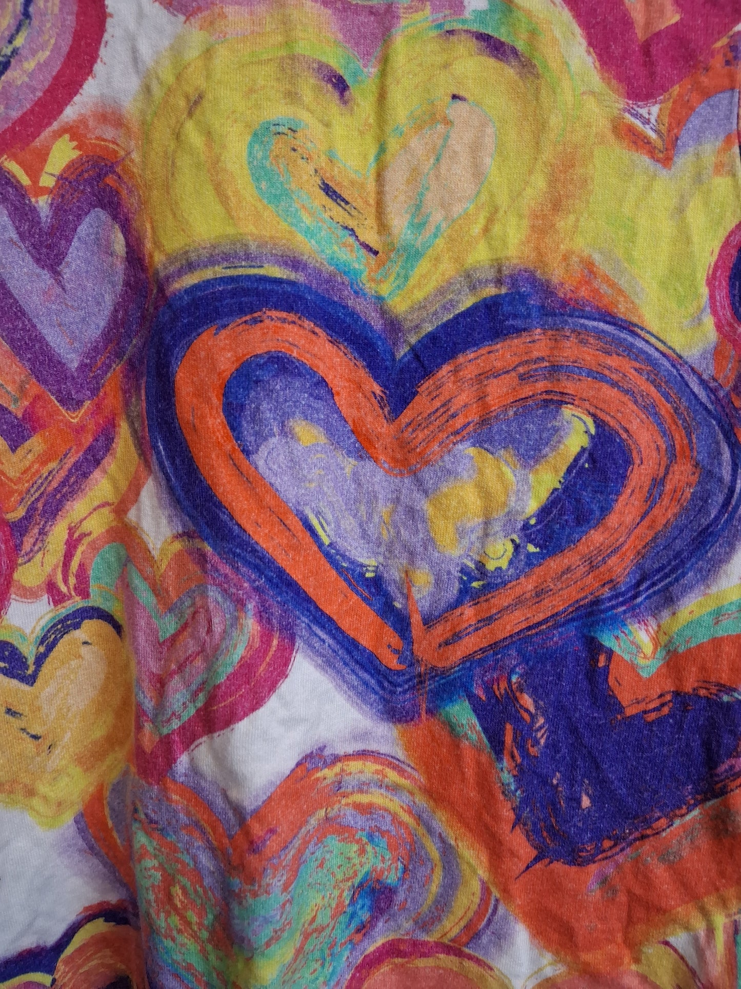 Next Girls Multicolour Tie Dye Love Hearts T-Shirt Age 6 Years