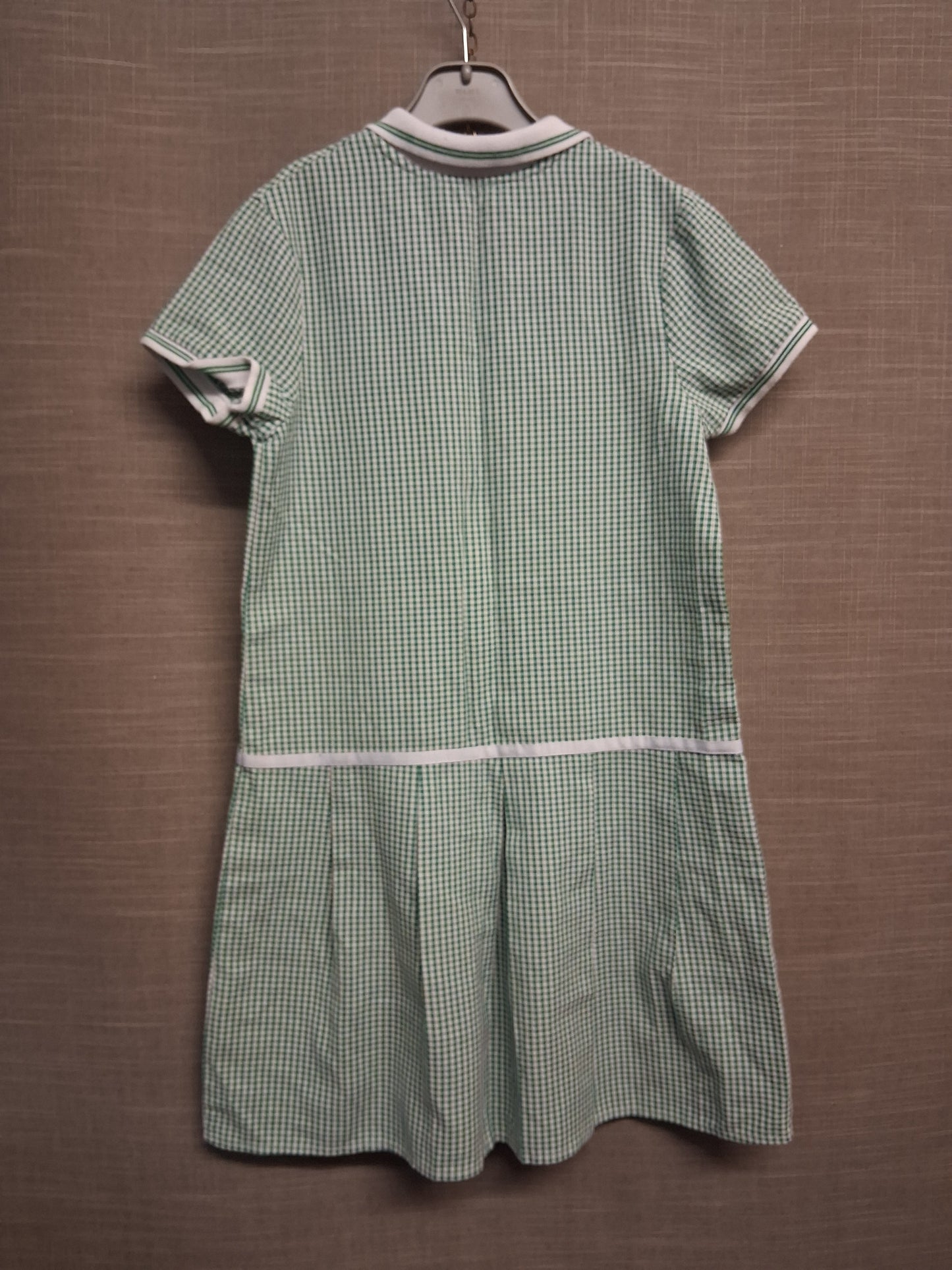 George Girls Green Gingham School Dress Age 9-10 Years