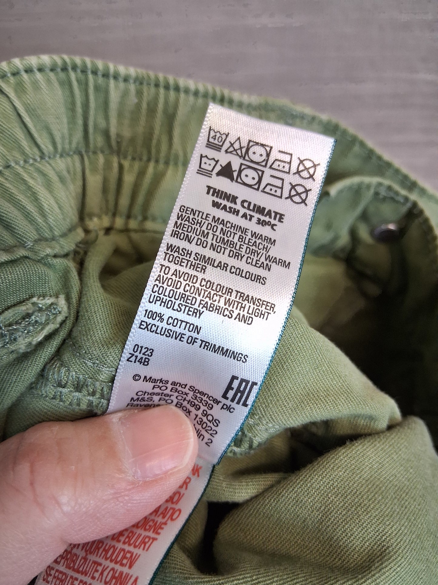 Marks And Spencer Green Shorts Age 8-9 years