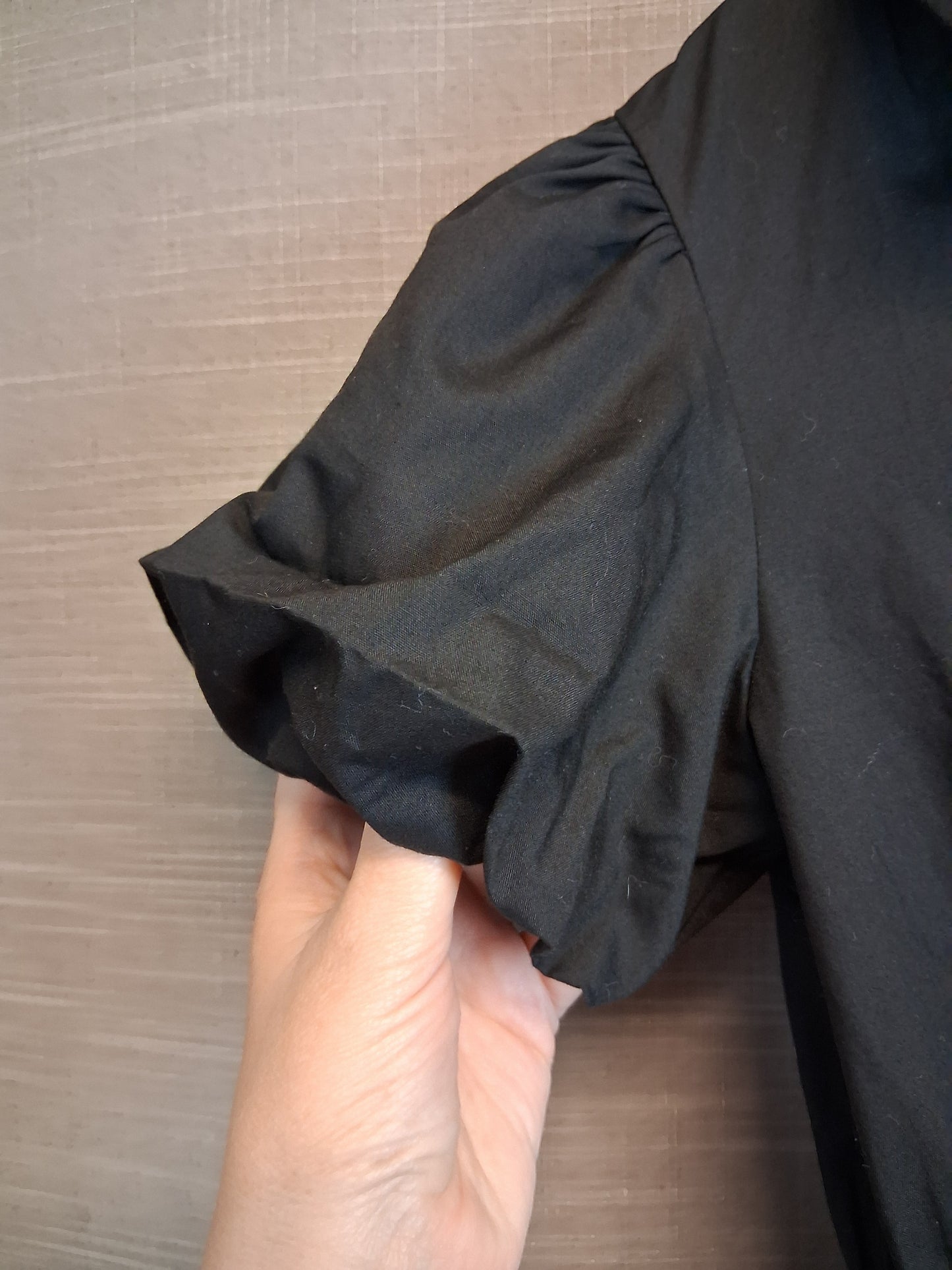 River Island Girls Black Puff Hem and Sleeve Shirt Dress Age 7-8 Years