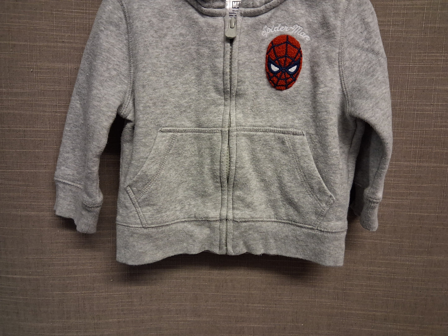 GAP Marvel Spiderman Grey Full Zip Hoodie Age 18-24 Months