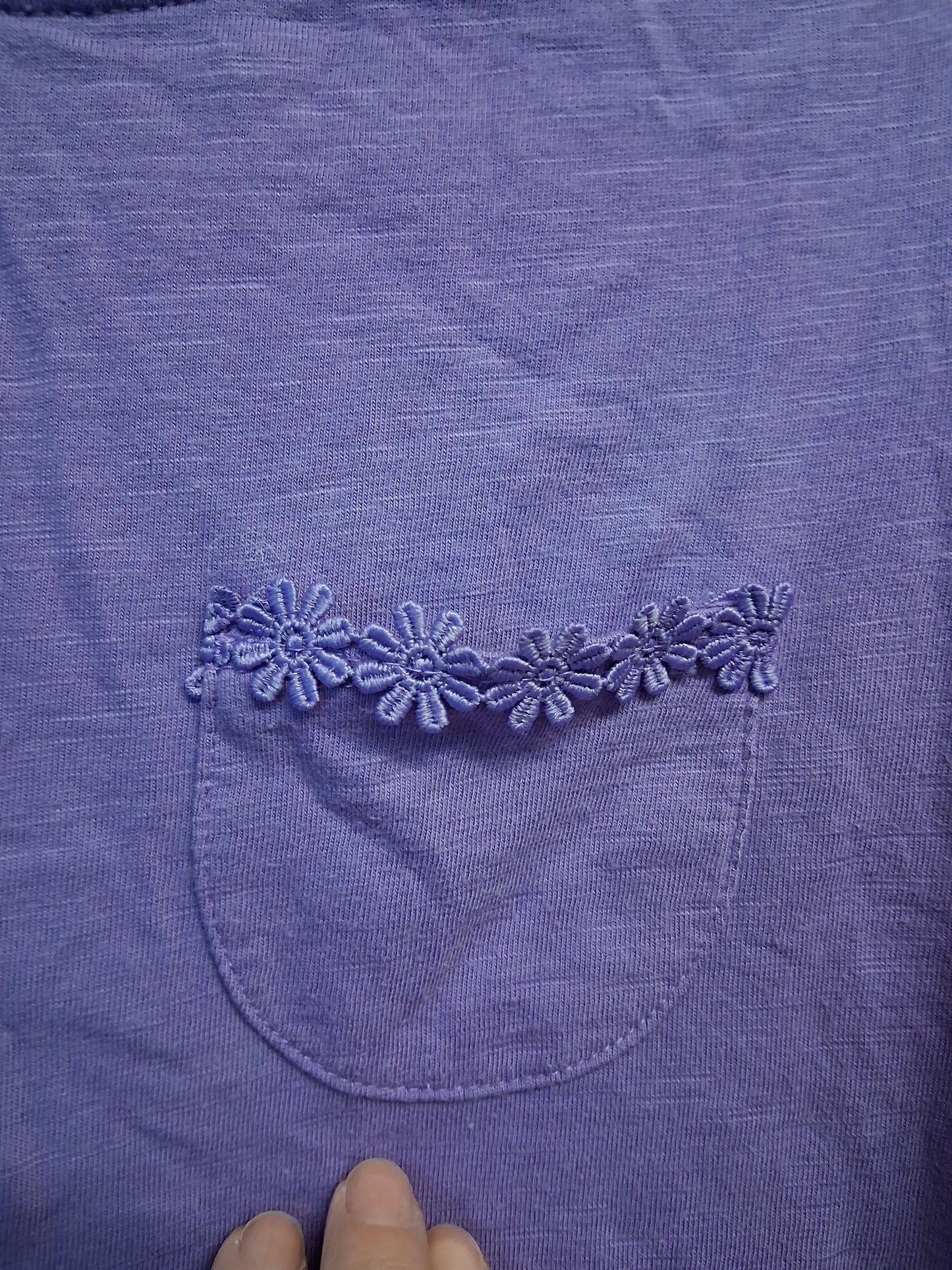 Next Girls Purple Short Sleeve T-Shirt Floral Trim Age 11 Years