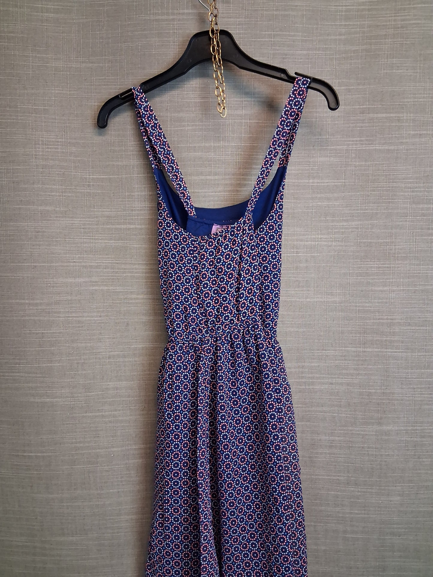 F&F Girls Blue Strappy Cross Back Dress Age 9-10 Years
