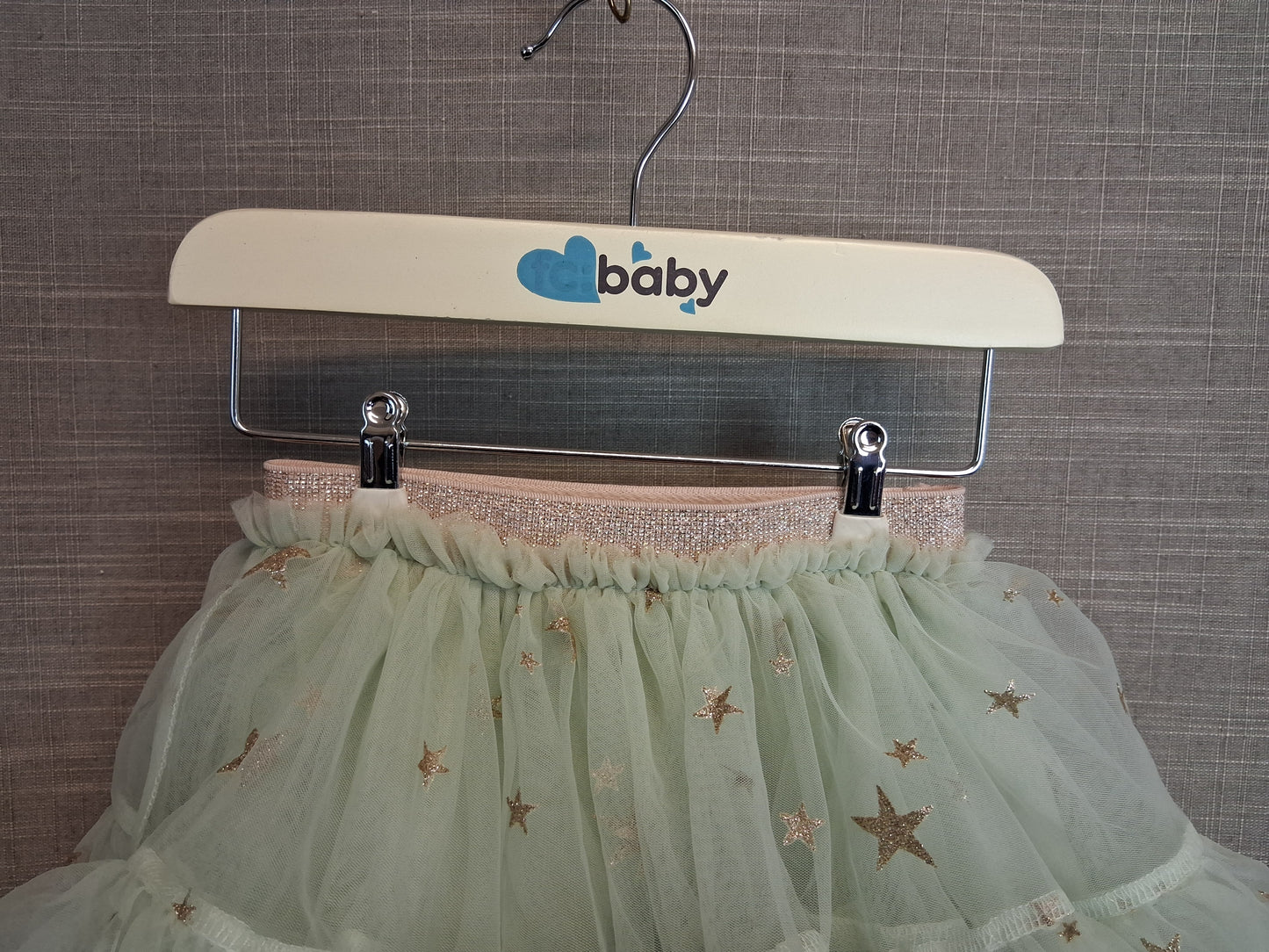 Next Girls Pale Green Gold Star Tutu Skirt Age 3-6 Months