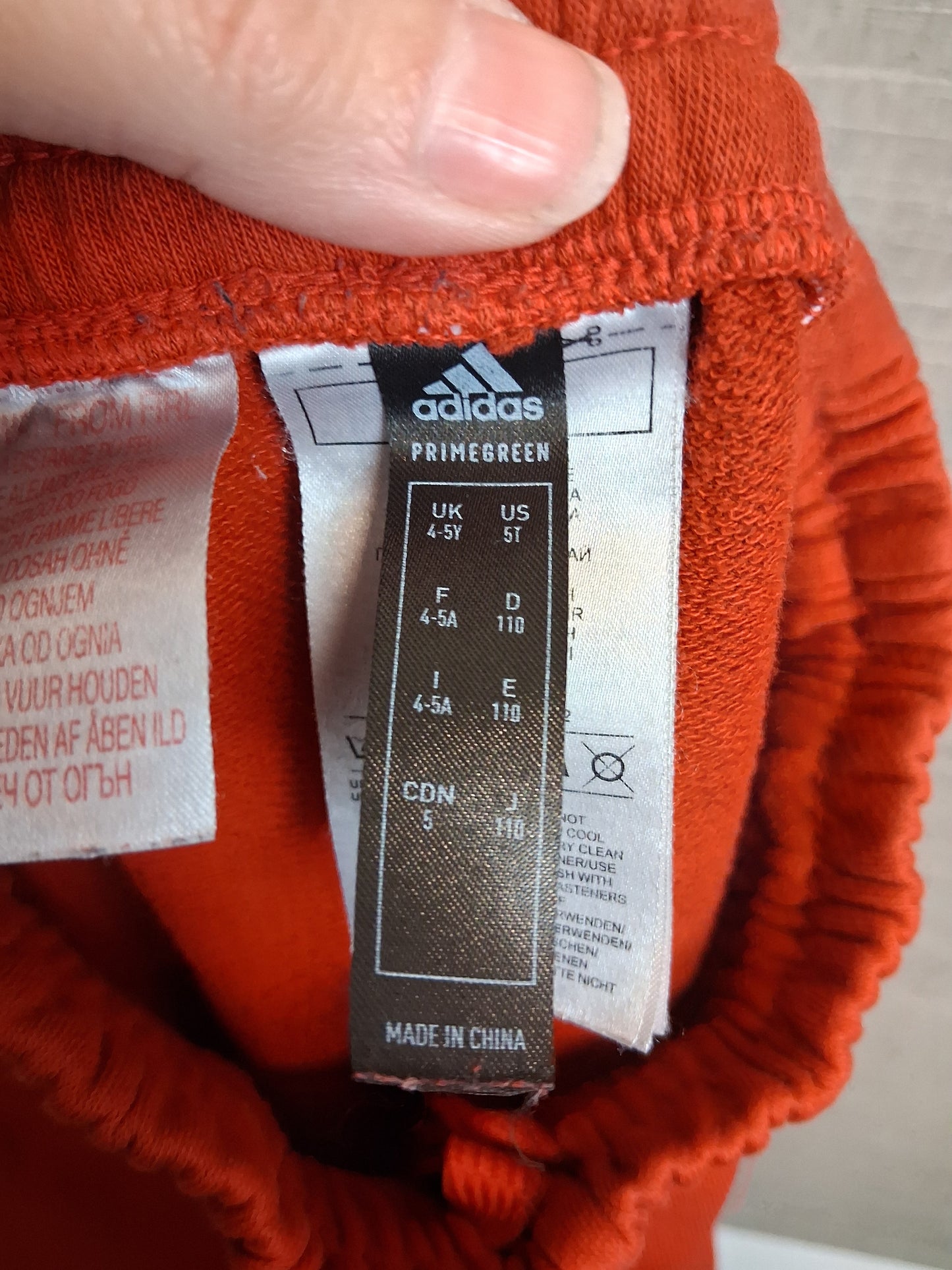 Adidas Boys Red Joggers Age 4-5 Years Elastic Waist