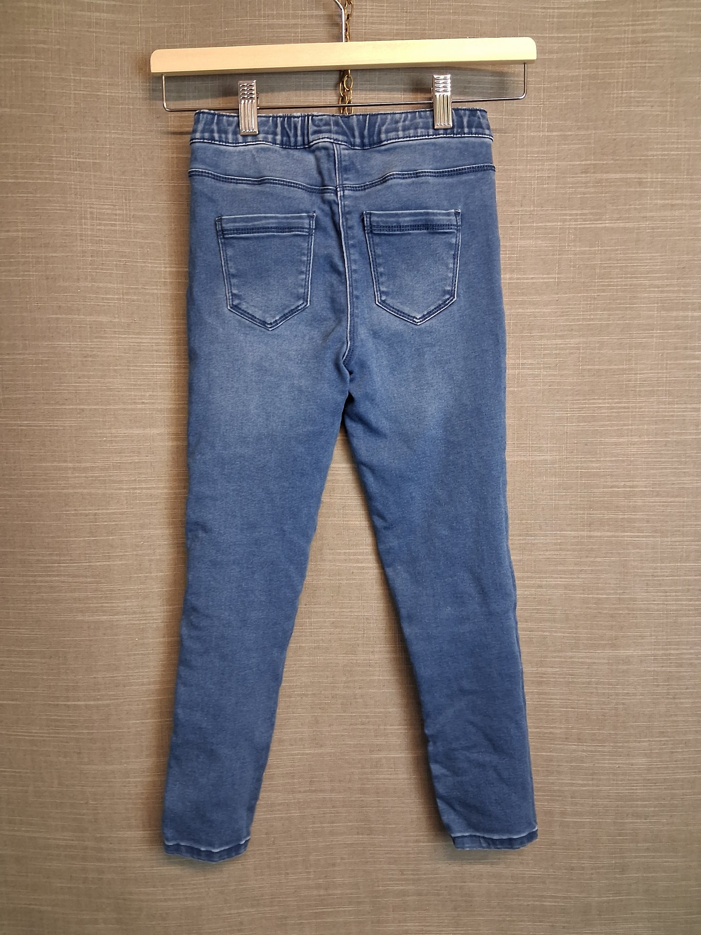 Girls Blue Denim Jeggings Sequin Trim Age 8-9 Years