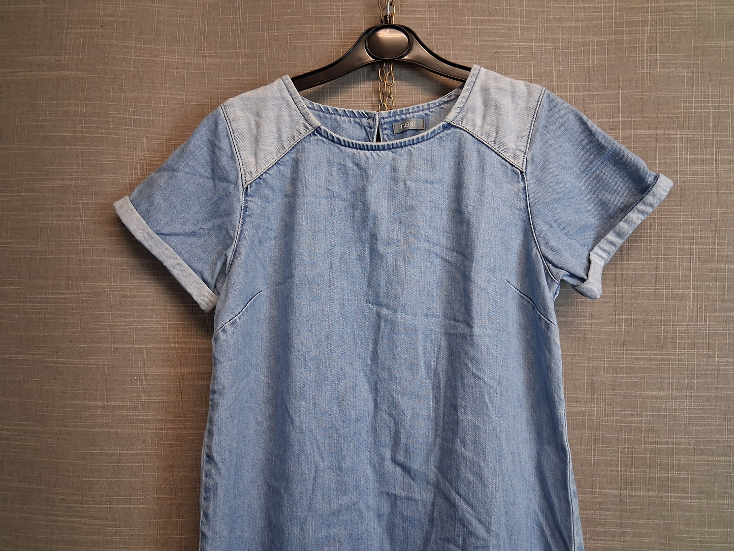 Next Girls Denim Blue A Line Dress Age 12 Years Short Sleeve