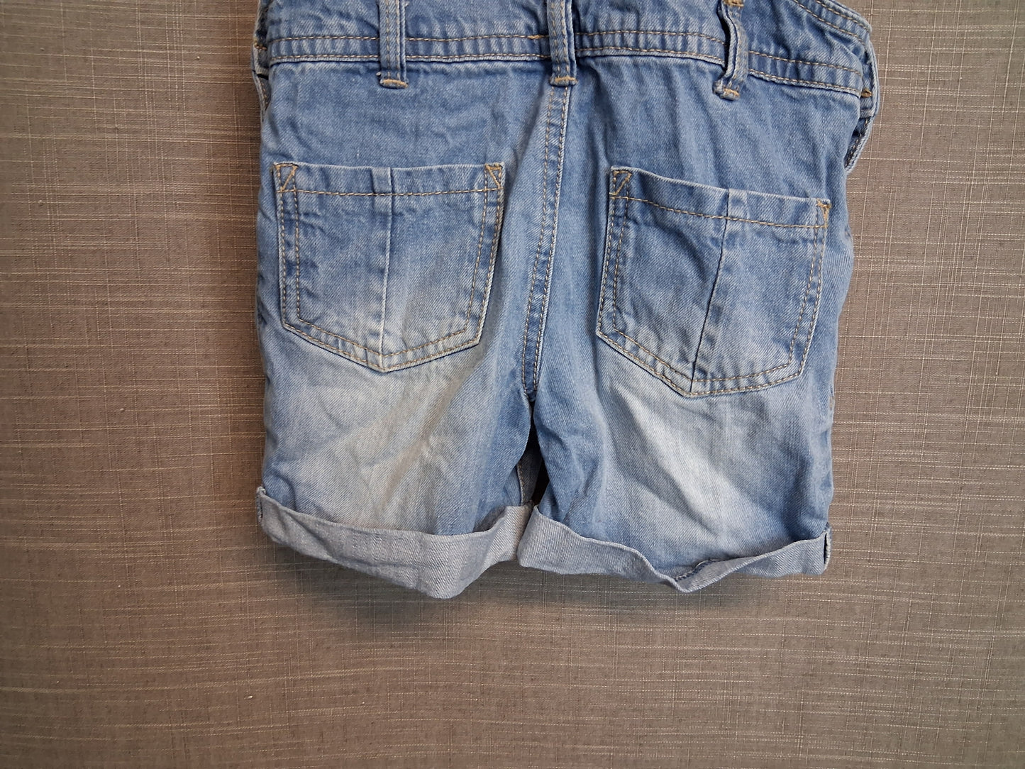 Nutmeg Girls Blue Denim Dungaree Shorts Age 3-4 Years