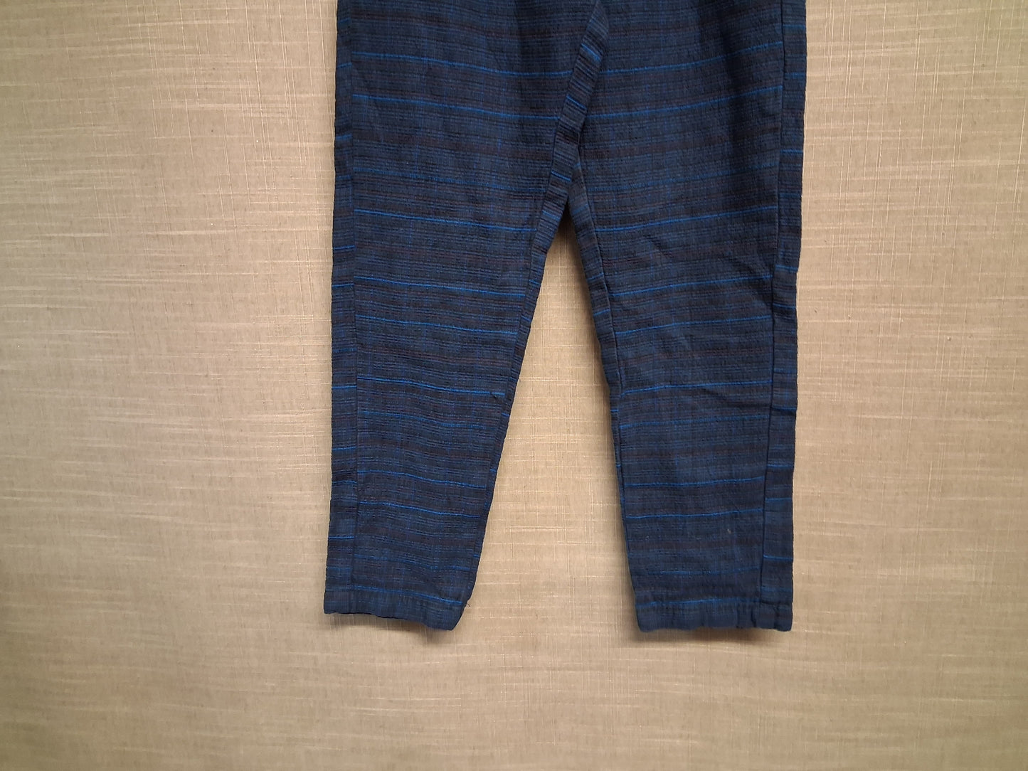 River Island Blue 100% Cotton Summer Trousers Drawstring Waist Age 7-8 Years