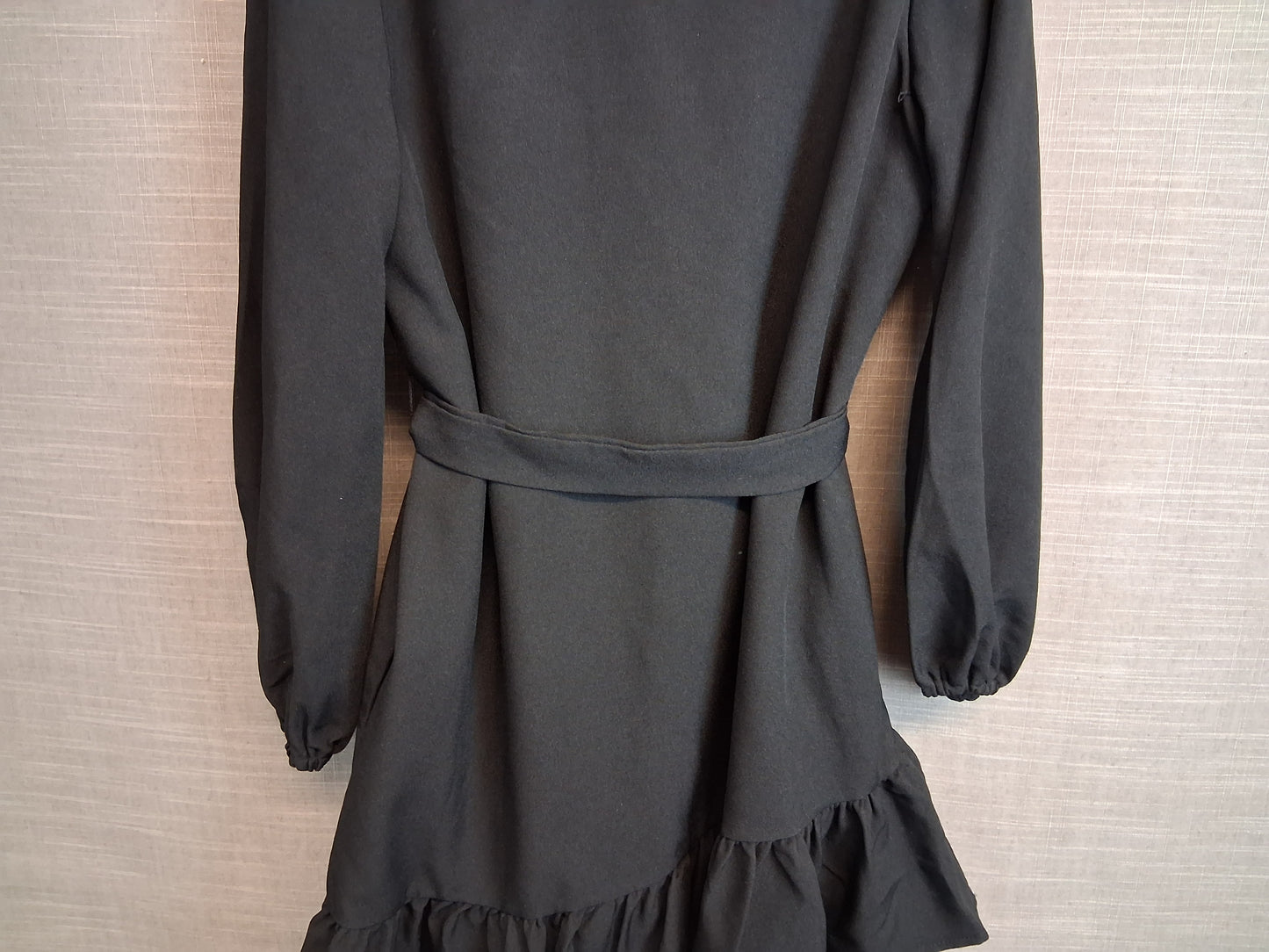 Shein Girls Black Dress Long Sleeve with Belt Age 10 years