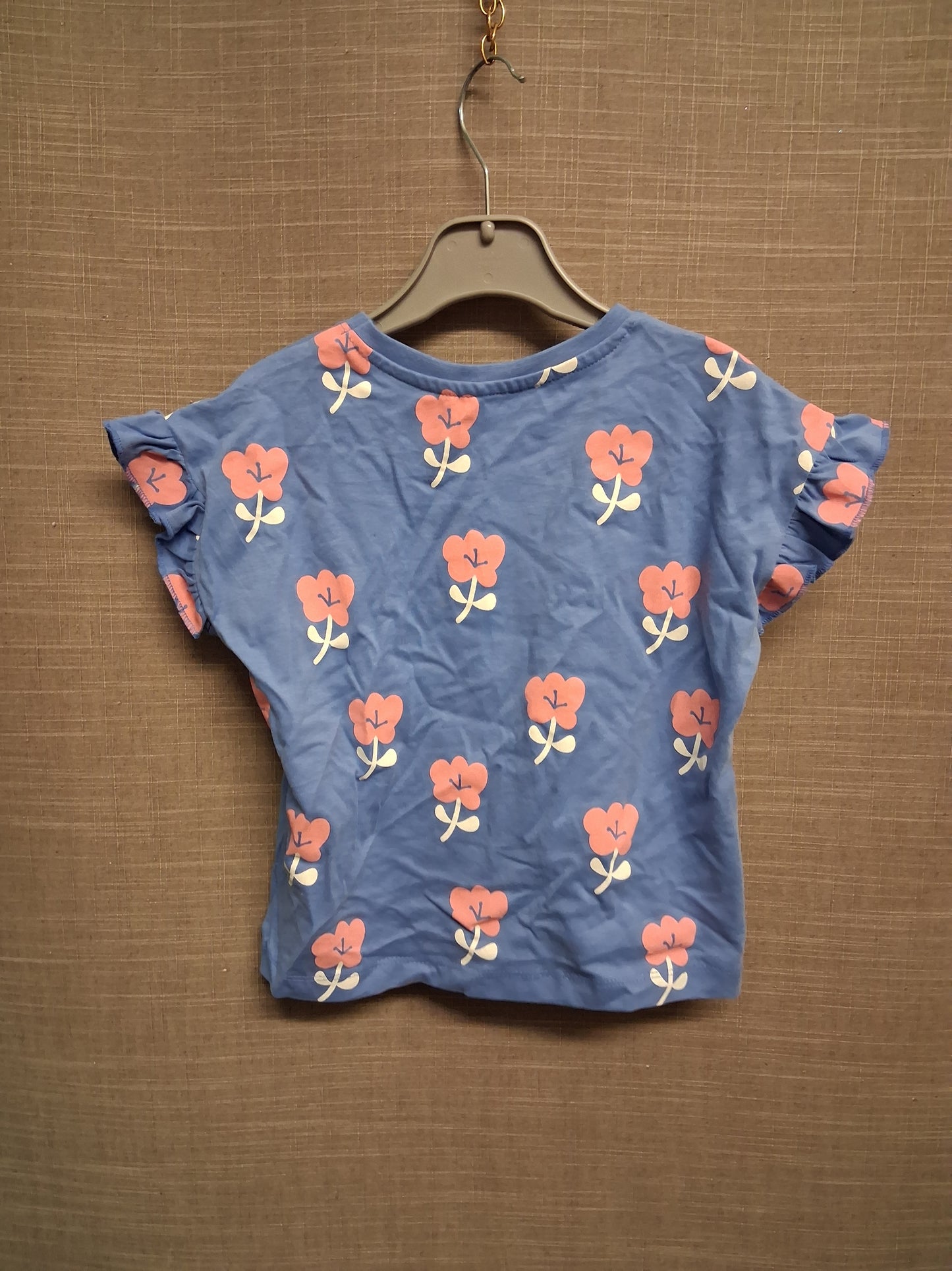 George Girls Blue Floral Short Sleeve T-Shirt Age 2-3 Years