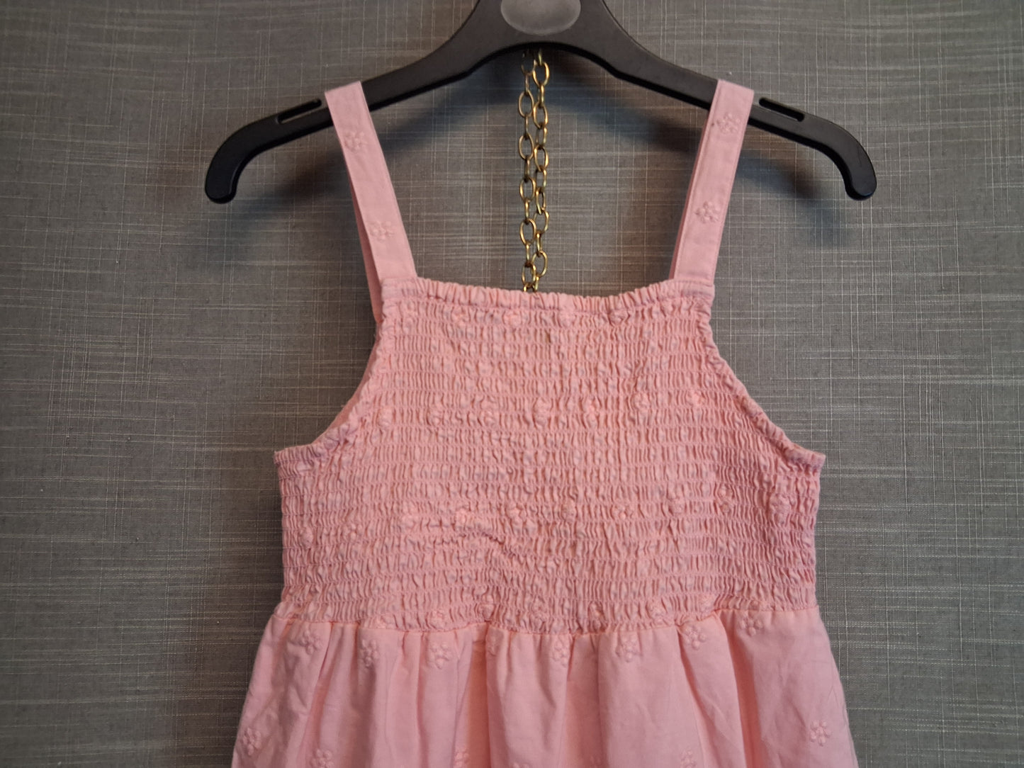 George Girls Pink Tiered Dress Cotton Age 8-9 Years