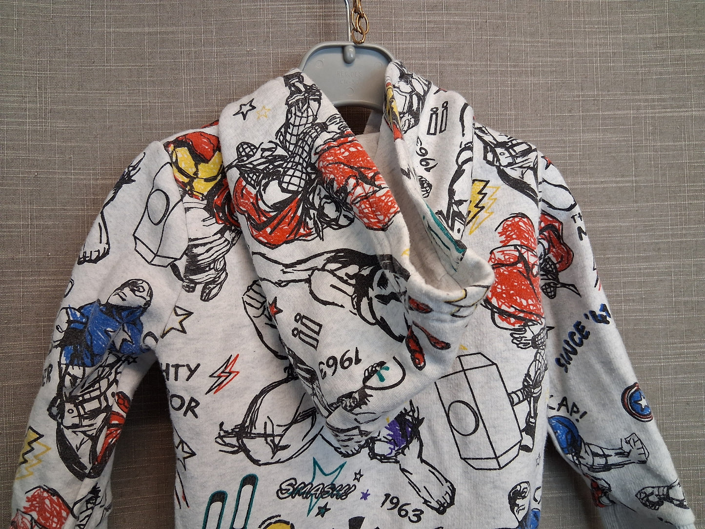F&F Marvel Boys Iron Man Hoodie Grey Age 12-18 Months