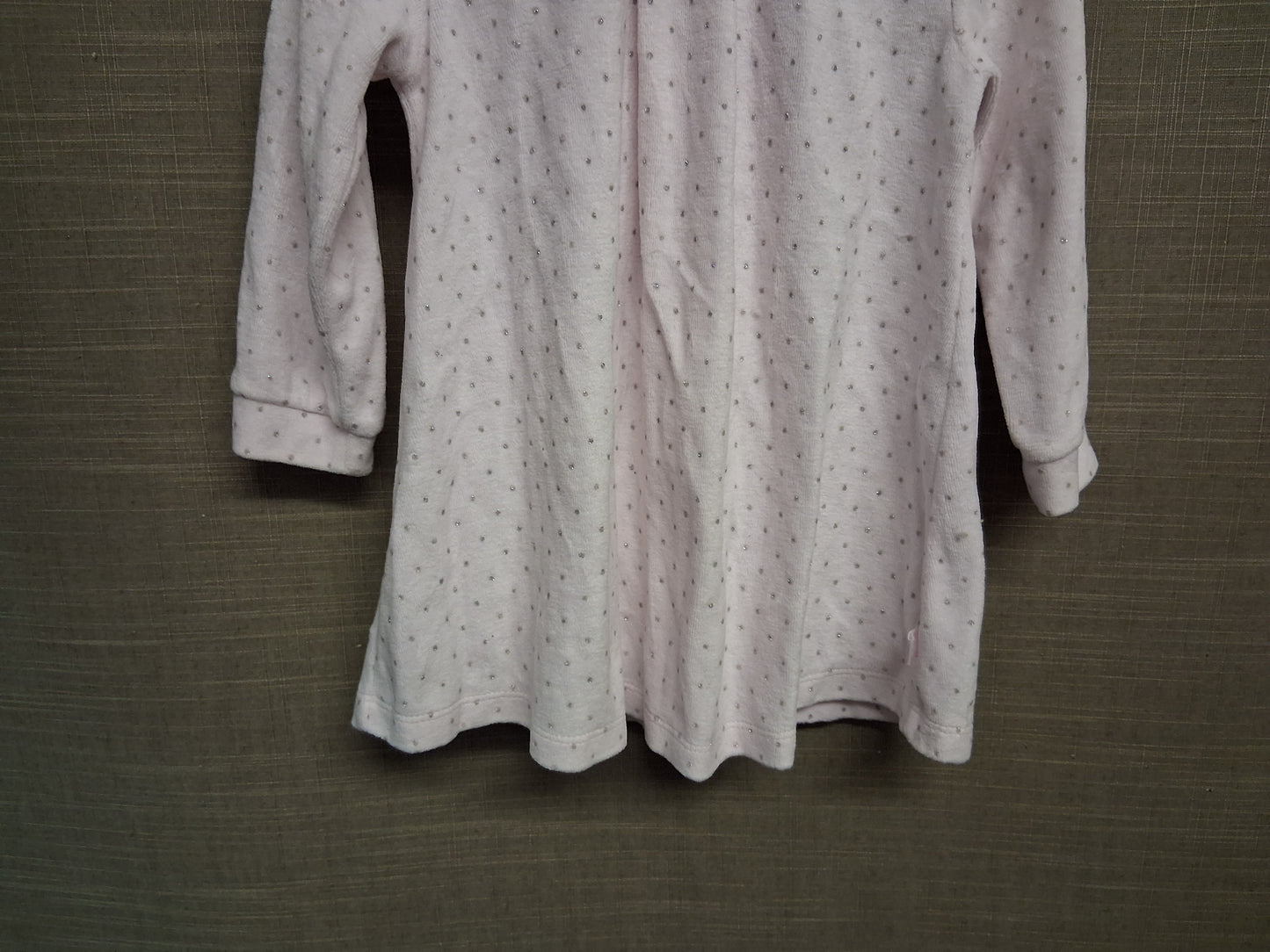 Tutto Piccolo Girls Pale Pink Silver Spot A Line Velour Style Dress Age 12-18 Months