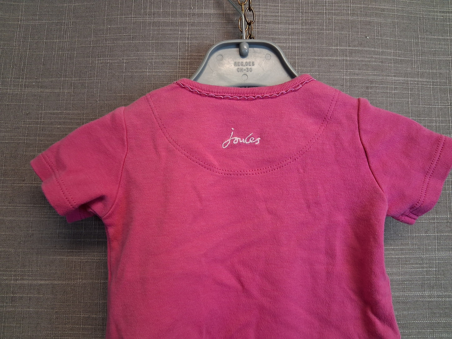 Joules Girls "Poppy" Pink Horse T-Shirt Age 0-3 Months