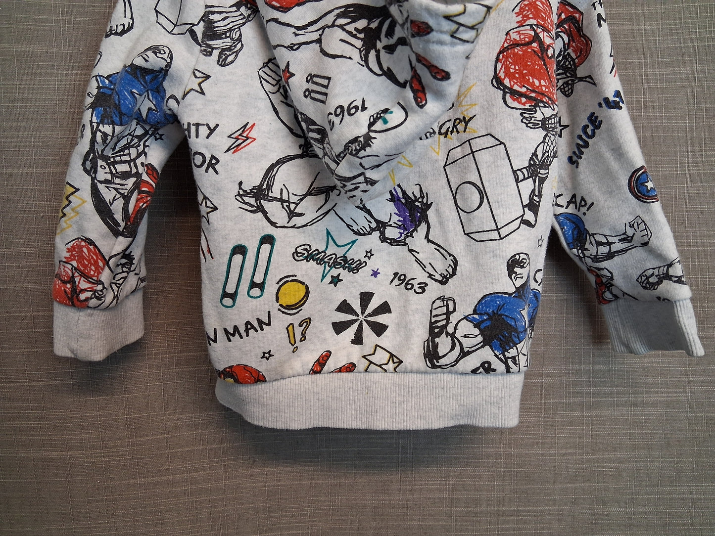 F&F Marvel Boys Iron Man Hoodie Grey Age 12-18 Months