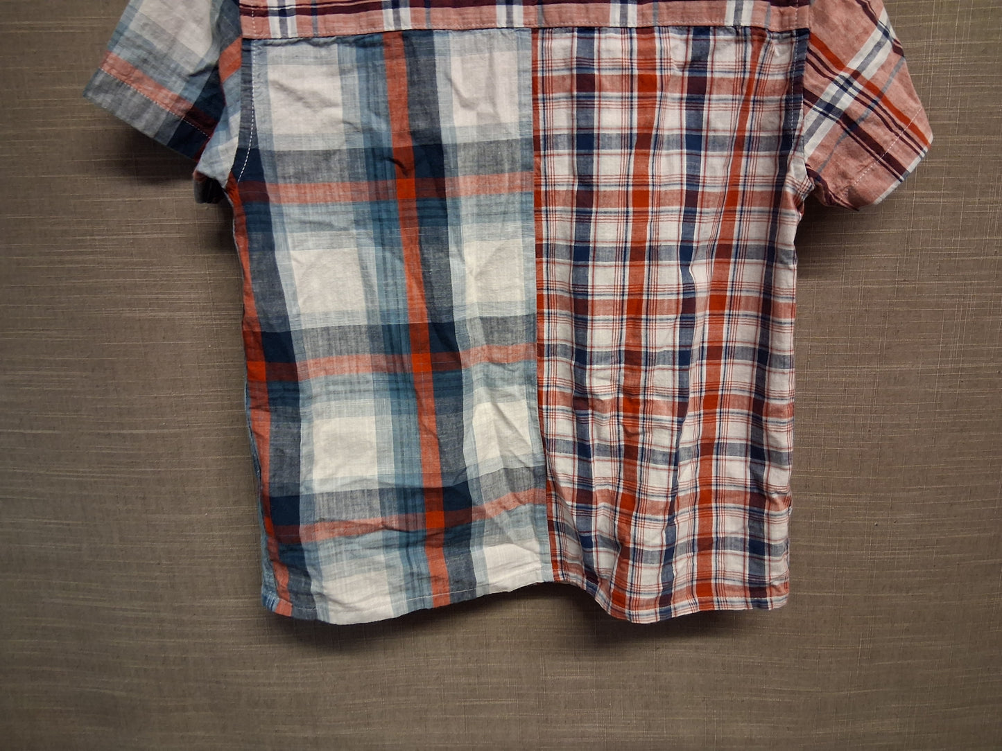 Next Boys Red Check Short Sleeve Shirt Age 8 Years