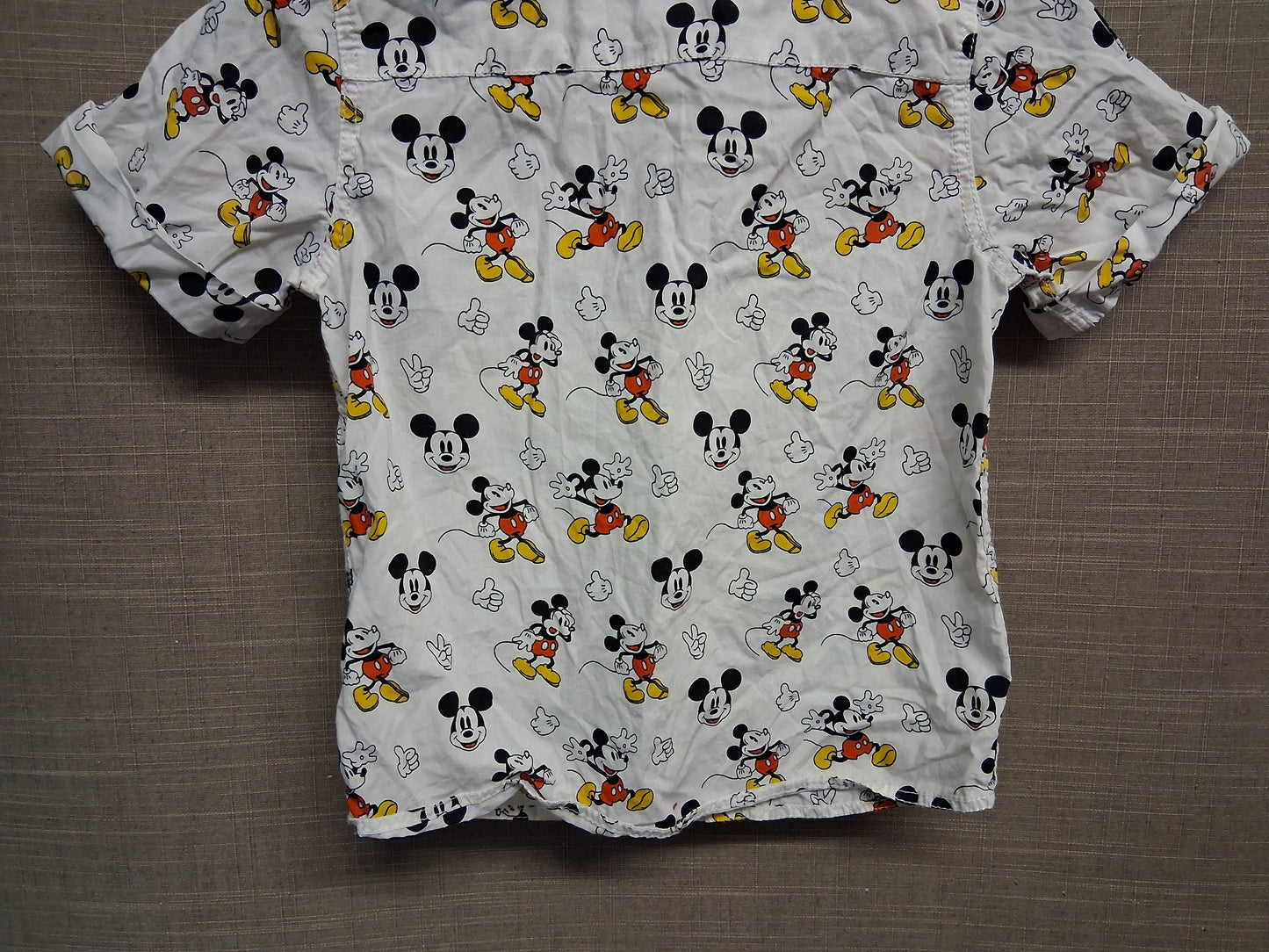 Next X Disney Mickey Mouse White Short Sleeve 100% Cotton Shirt Age 3-4 Years
