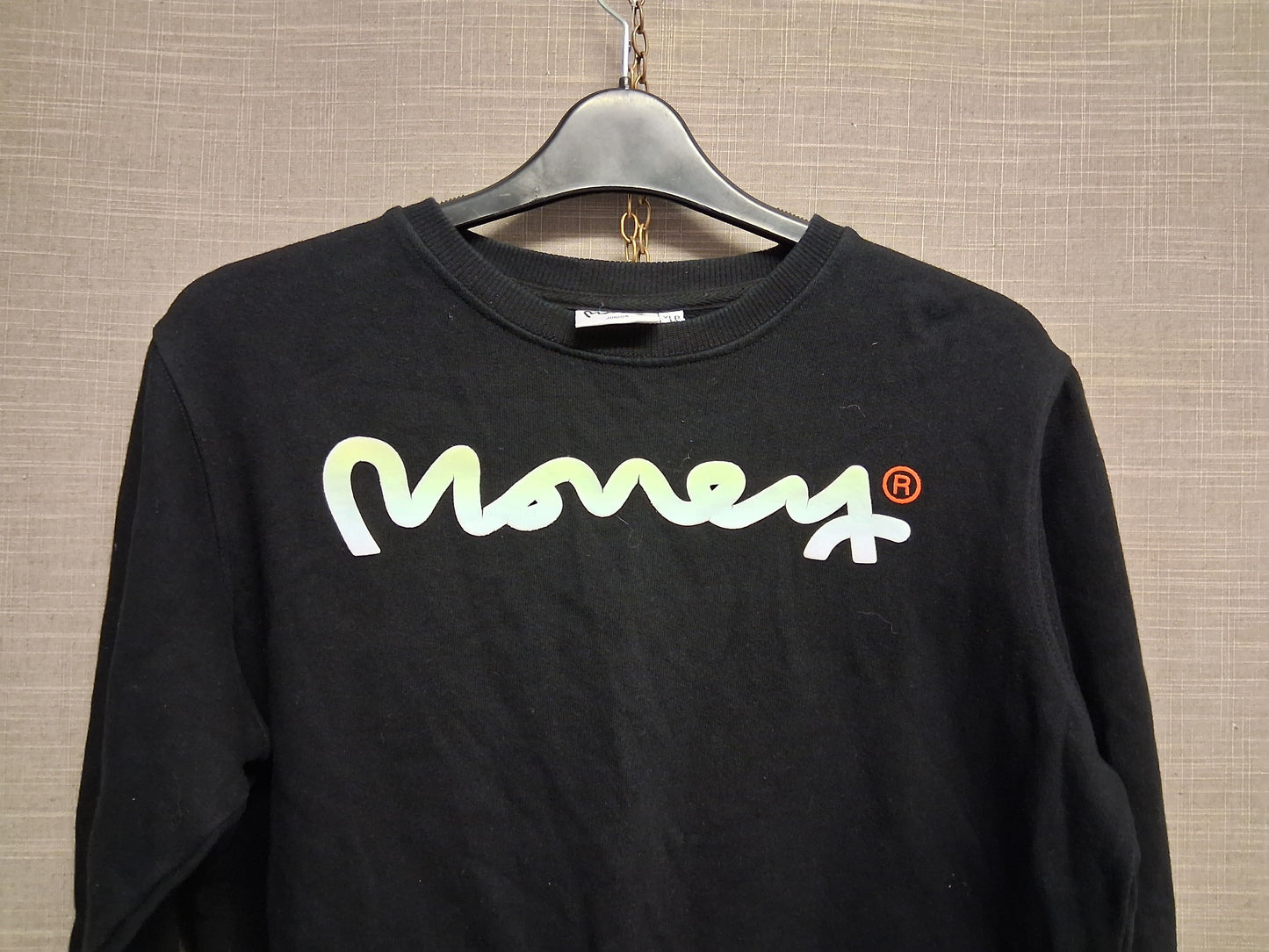 Money Club Boys Black Sweater Graphic Print on Back Age 13-14 Years