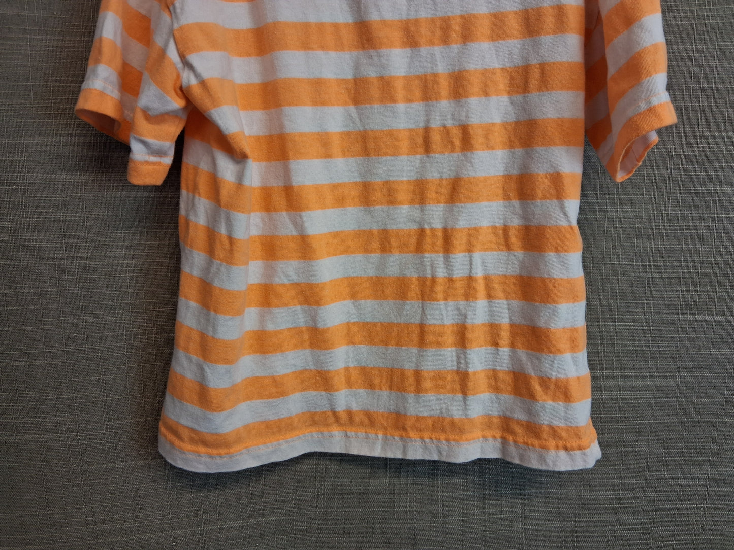 F&F Boys Orange White Striped T-Shirt Short Sleeve Age 4-5 Years
