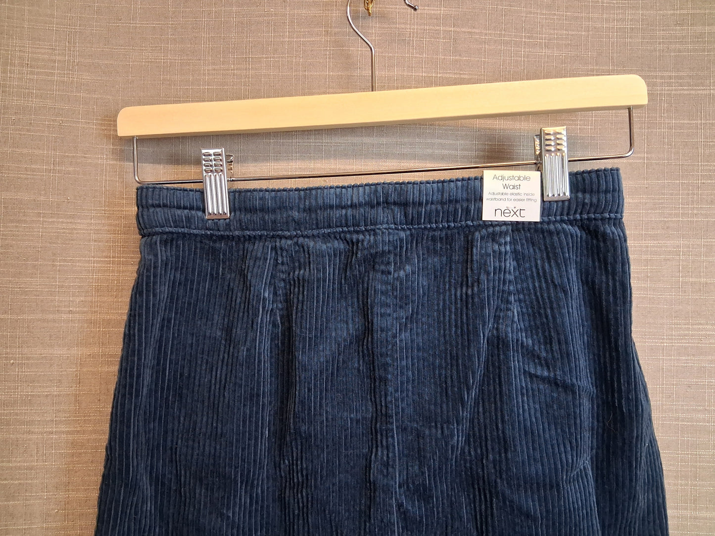 Next Girls Blue Corduroy Skirt Age 11-12 Years Button Front New