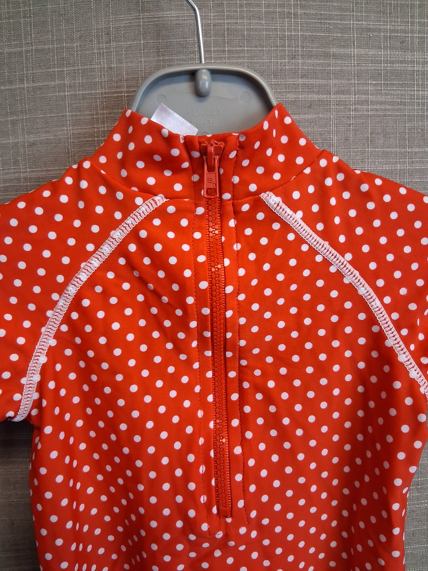 Miniclub Girl One Piece UV Swimsuit Red Floral Age 3-6 Months