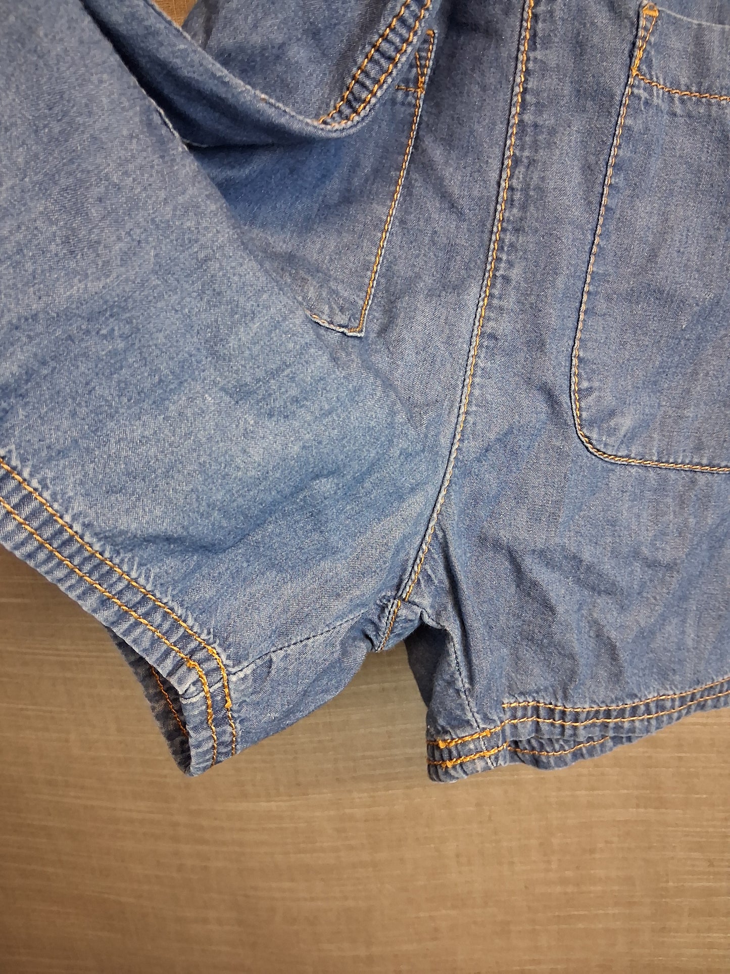 Little Paul & Joe Denim Dungaree Shorts Age 14 Years Small Fit
