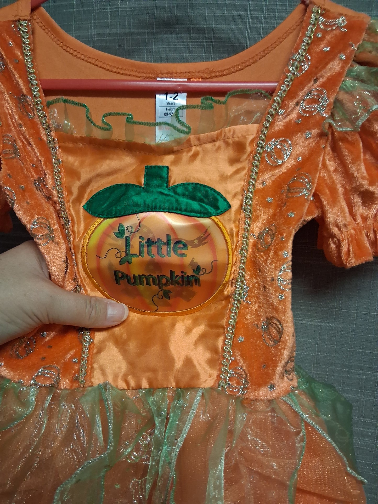 George Girls Halloween Pumpkin Dress Orange Age 1-2 Years