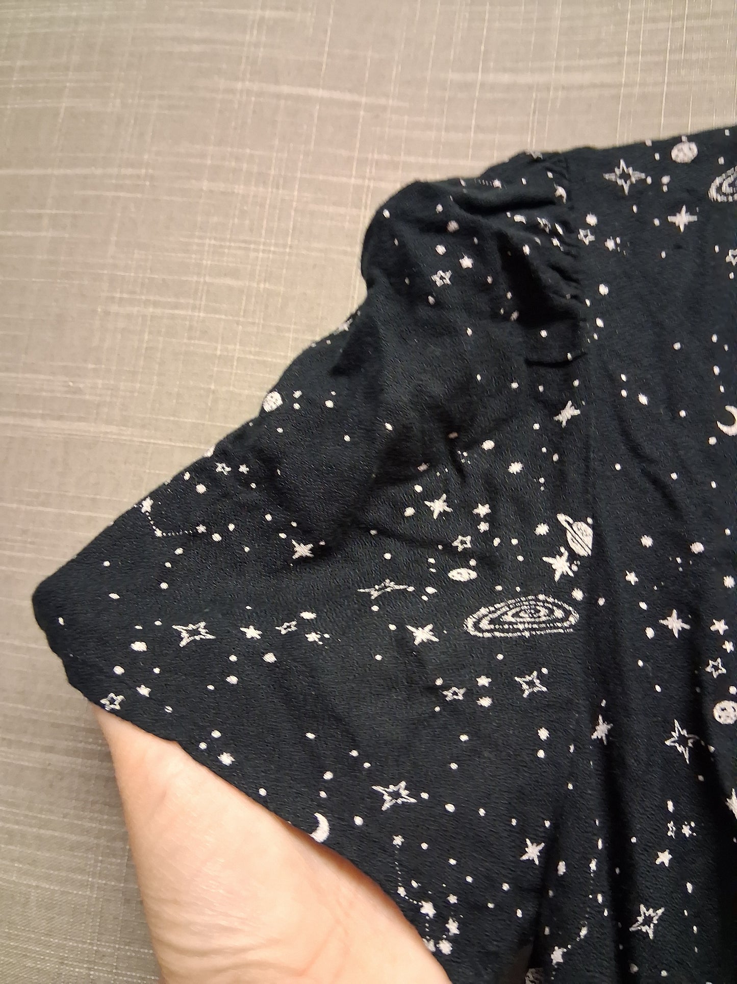 Marks & Spencer Girls Black Space Theme Short Sleeve Jumpsuit Age 10-11 Years