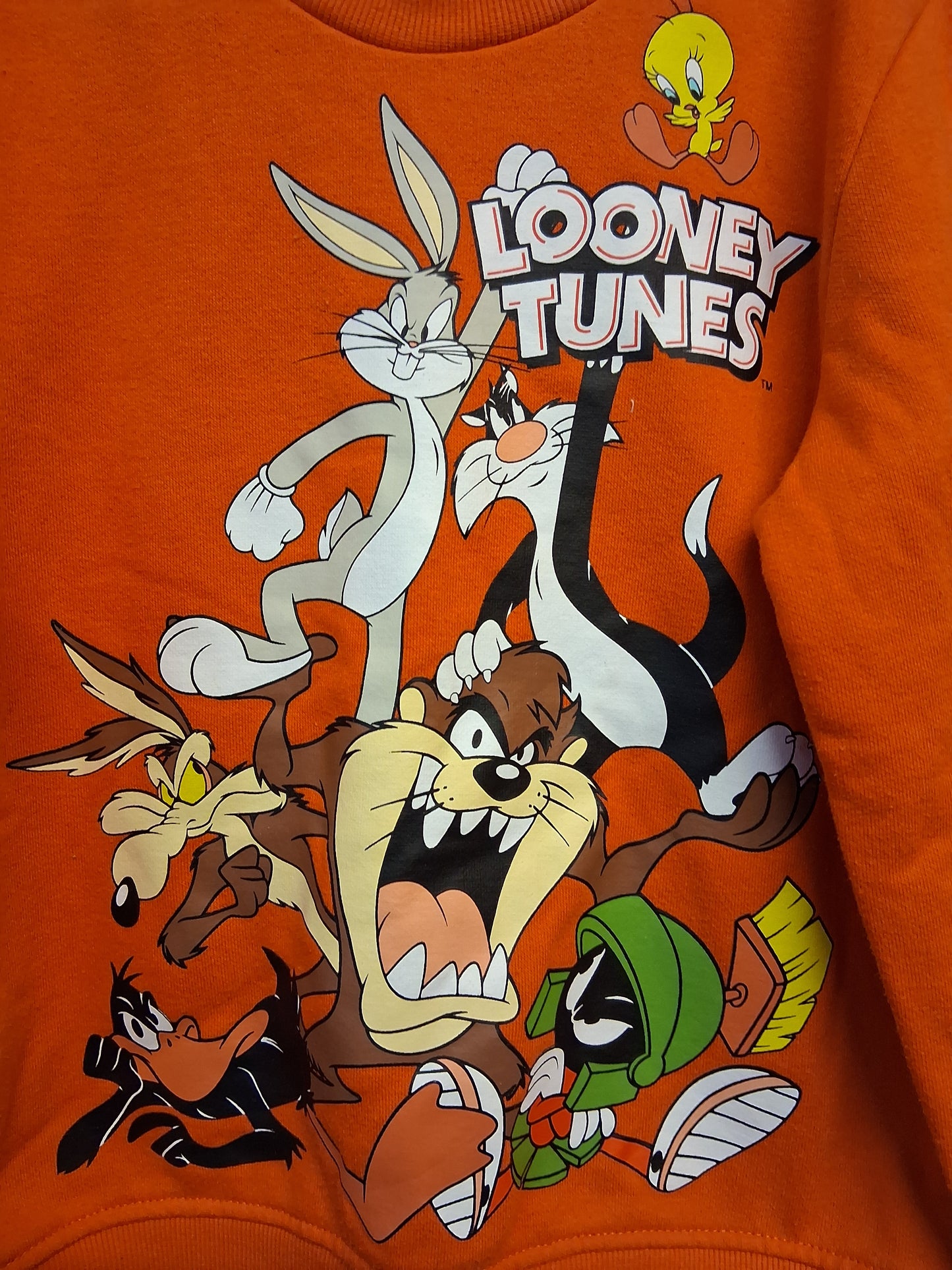 Primark Looney Tunes Boys Sweater Orange Jersey Age 6-7 Years