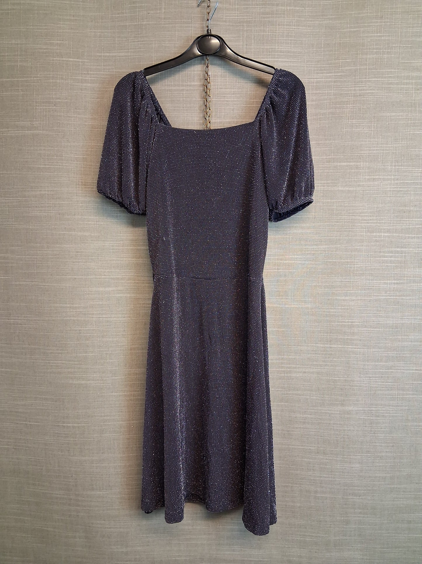 New Look Girls Black Silver Sparkly Dress Age 12-13 Years