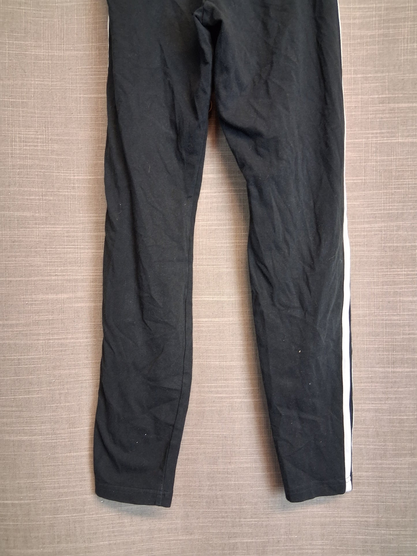 Adidas Girls Black 3 Stripe Leggings Age 13-14 Years