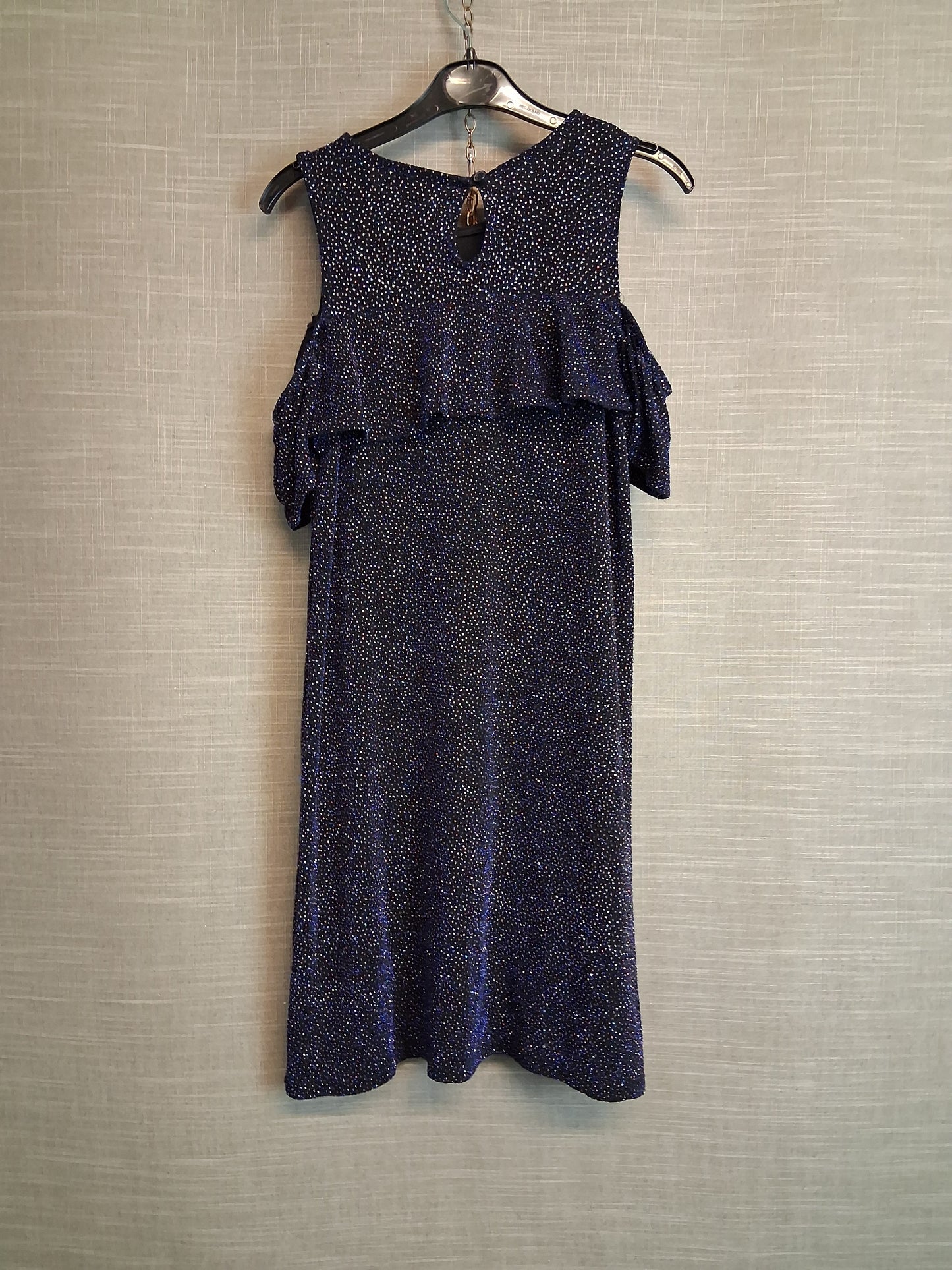 Primark Cold Shoulder Navy Sparkly Dress Age 10-11 years