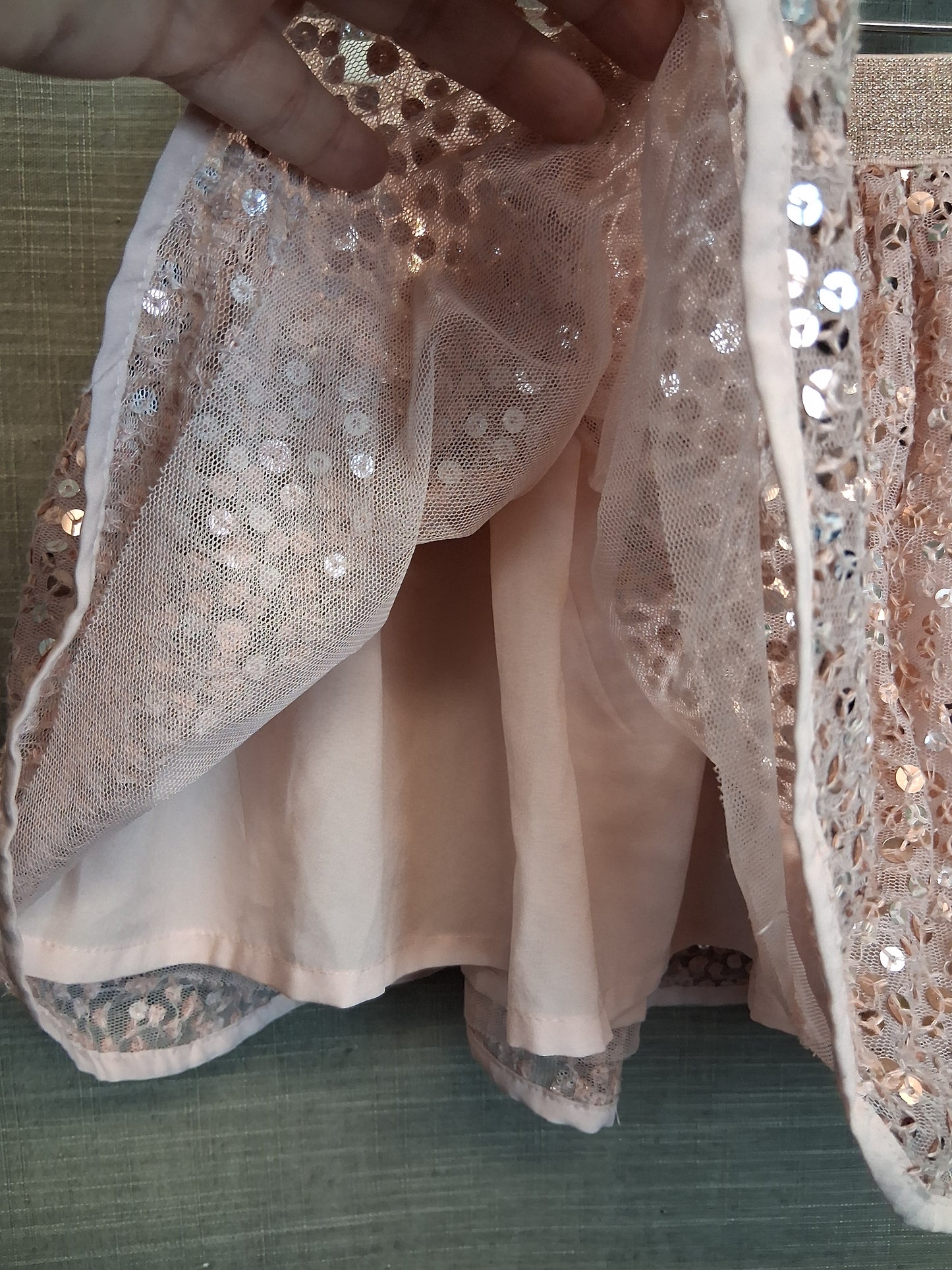 George Girls Sequin Skirt Rose Gold Age 3-4 Years