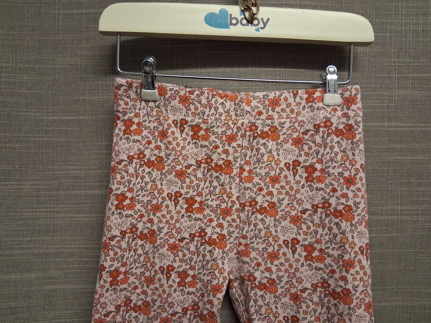 Next Girls Pink Floral Leggings Jersey Age 2-3 Years