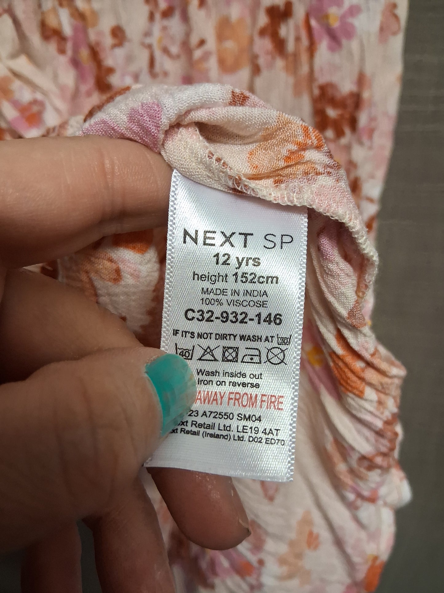 Next Girls Floral Summer Dress Age 12 Years