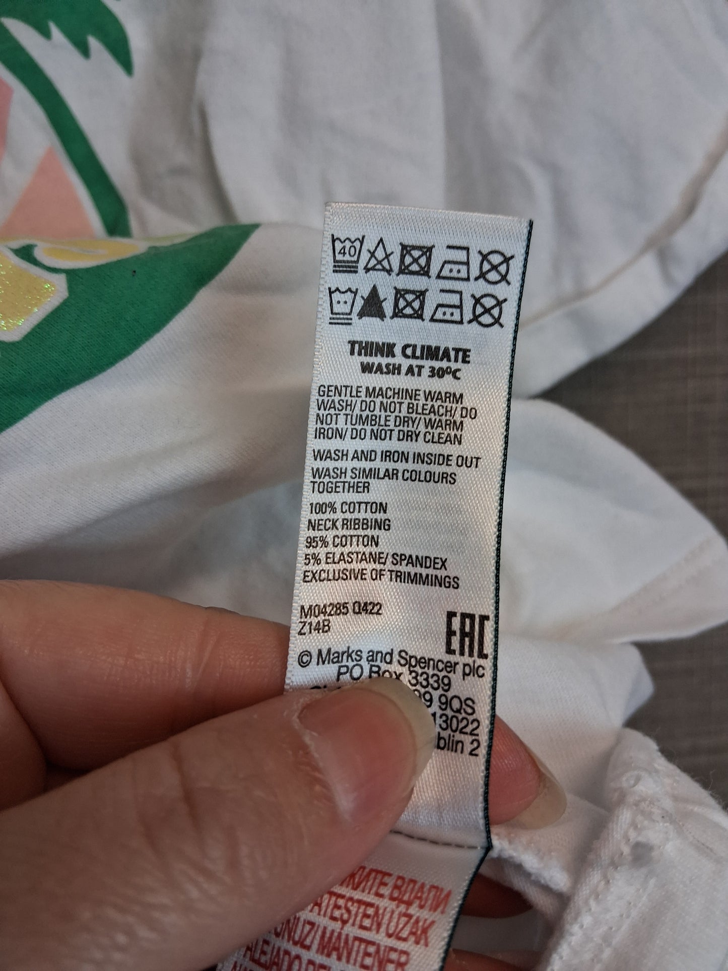 Marks and Spencer Girls White Short Sleeve T-Shirt Age 11-12 Years