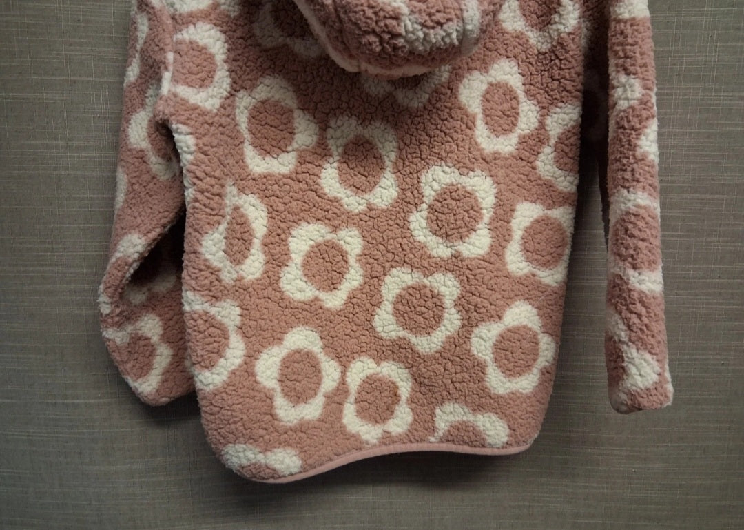 George Girls Pink Floral Fleece Full Zip Jacket Age 6-7 Years