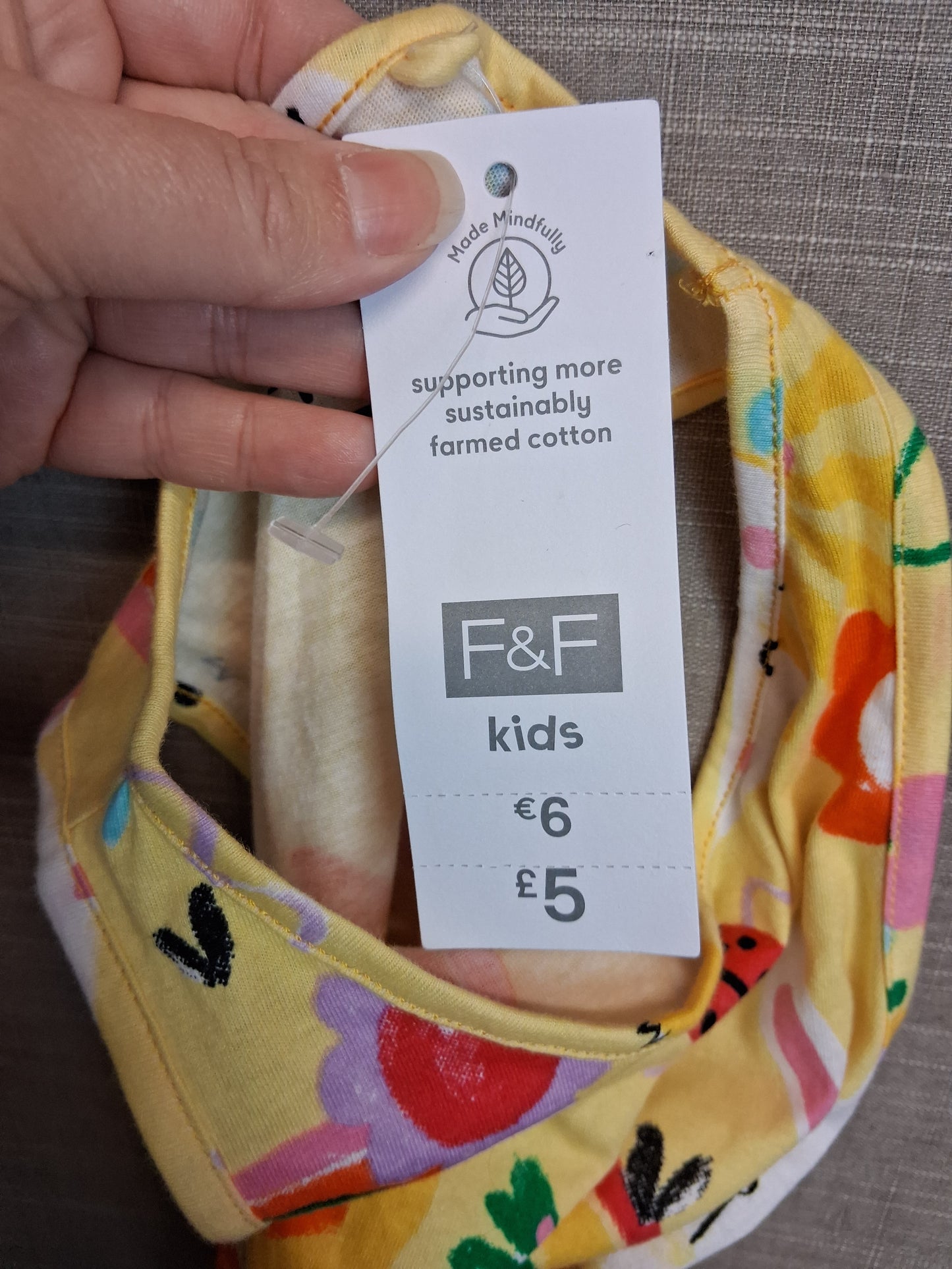 F&F Girls Yellow Jersey Sundress Age 7-8 Years New