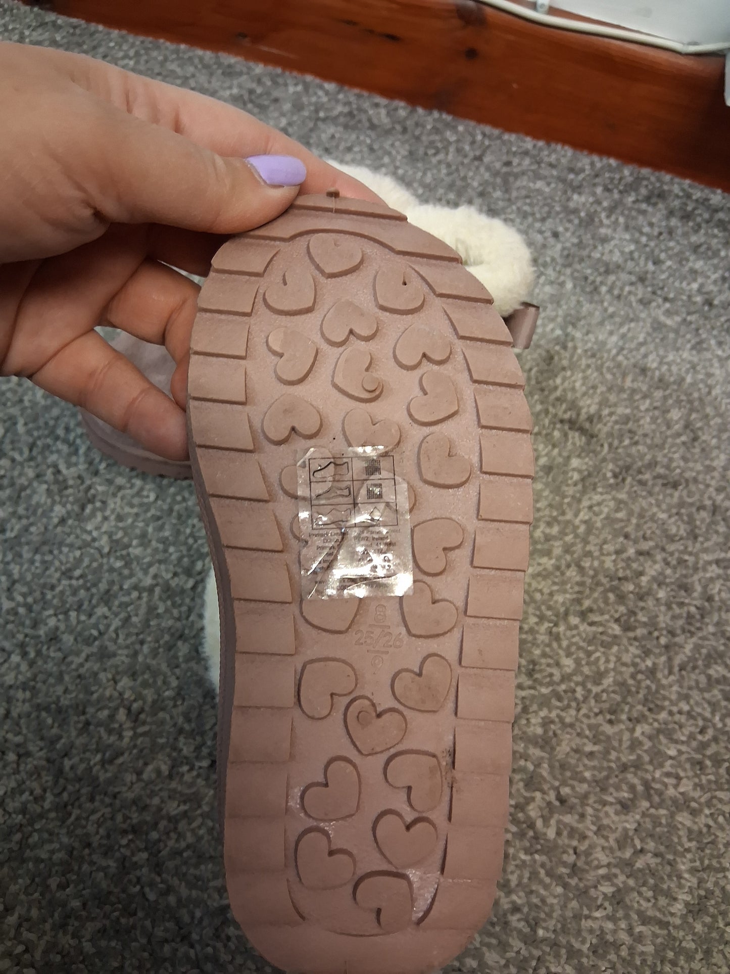 Primark Girls Pink Winter Ankle Boots Size 8/9