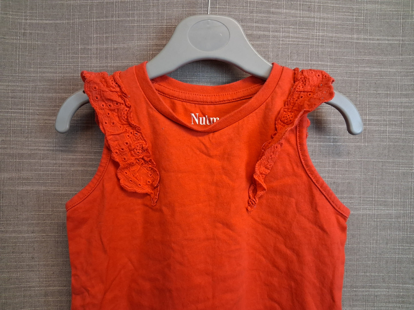 Nutmeg Girls Red Sleeveless Jersey T-Shirt Age 3-4 Years