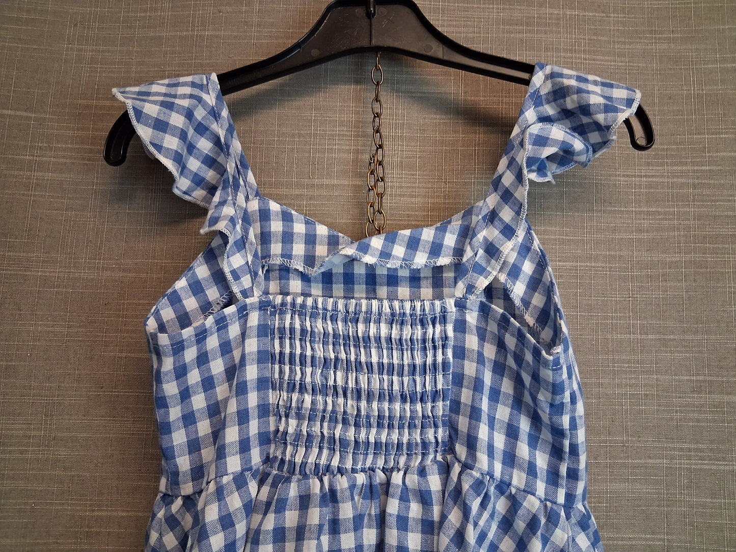 Shein Girls Blue White Gingham Dress Age 8 Years