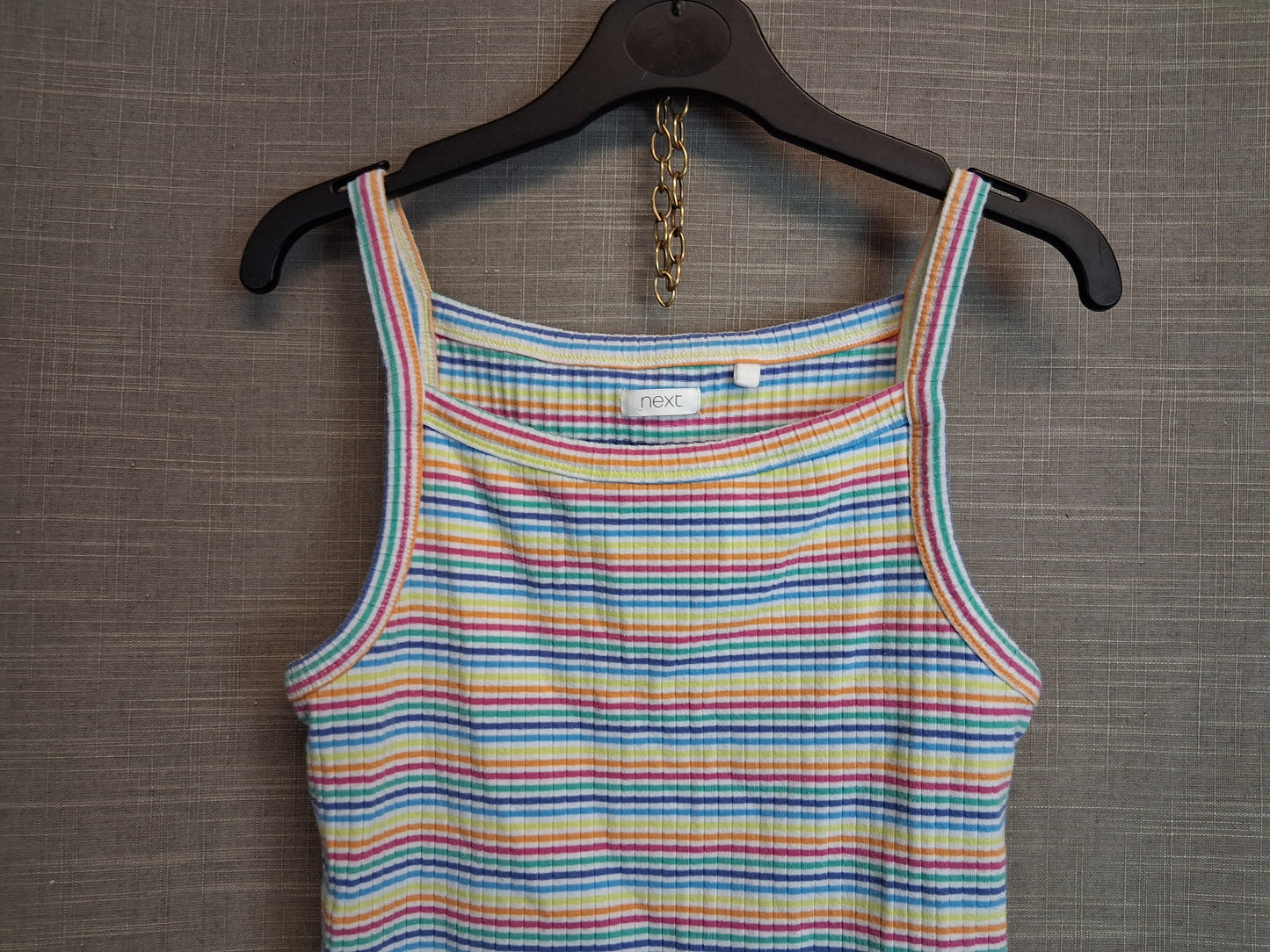 Next Girls Multicolour Striped Vest Tank Top Age 11 Years